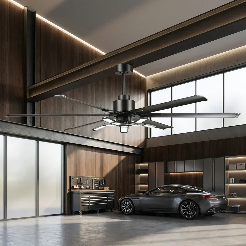 72 Inch 84 Inch Arlene HVLS Large Ceiling Fan with Foldable LED & Remote Control