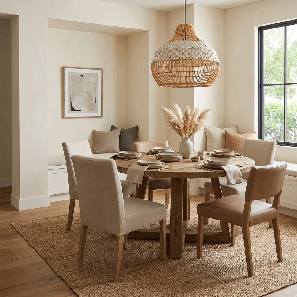17" Yale Bohemian Handwoven Rattan Island Pendant Light
