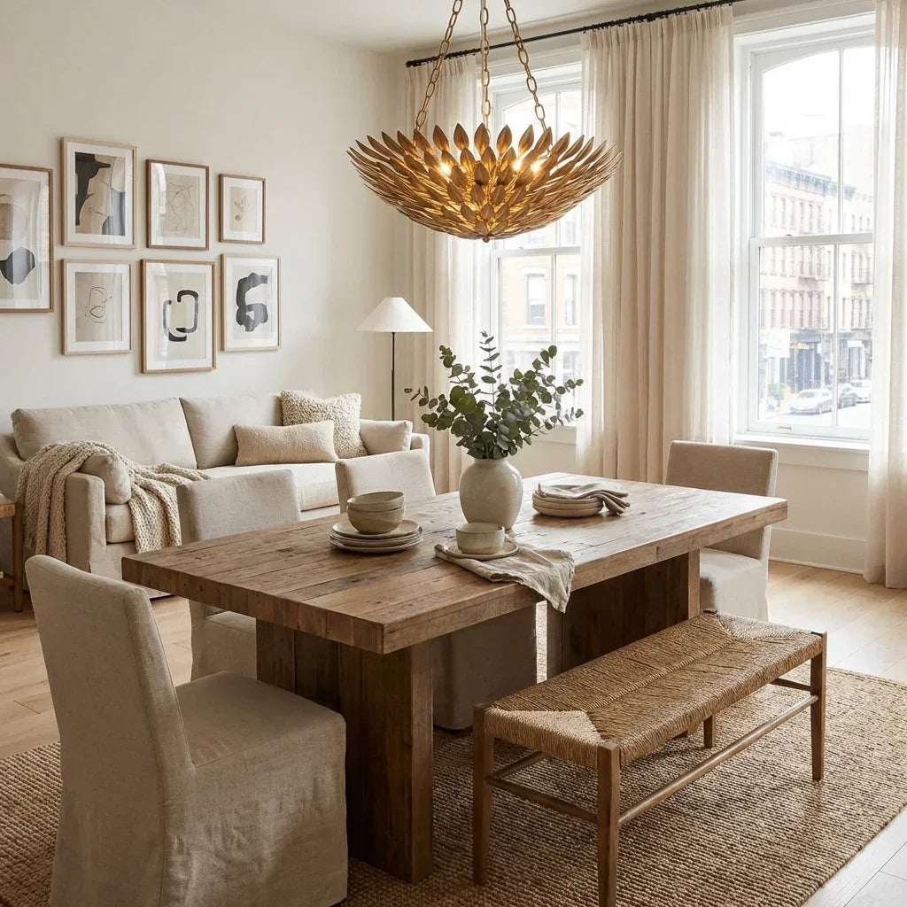 22 Inch Verna Farmhouse 6-Light Golden Chandelier