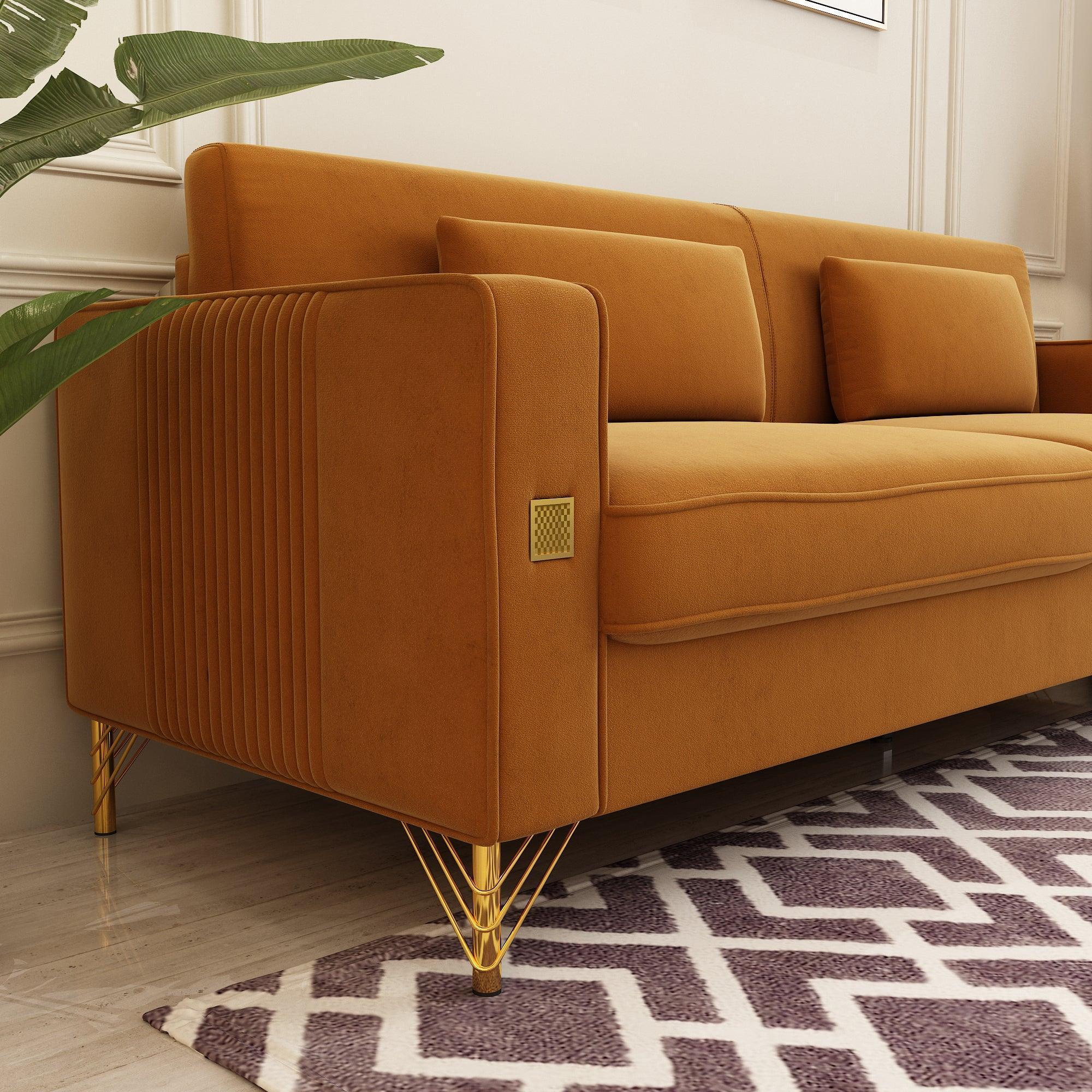 Modern Loveseat Sofa with Pillows - ParrotUncle