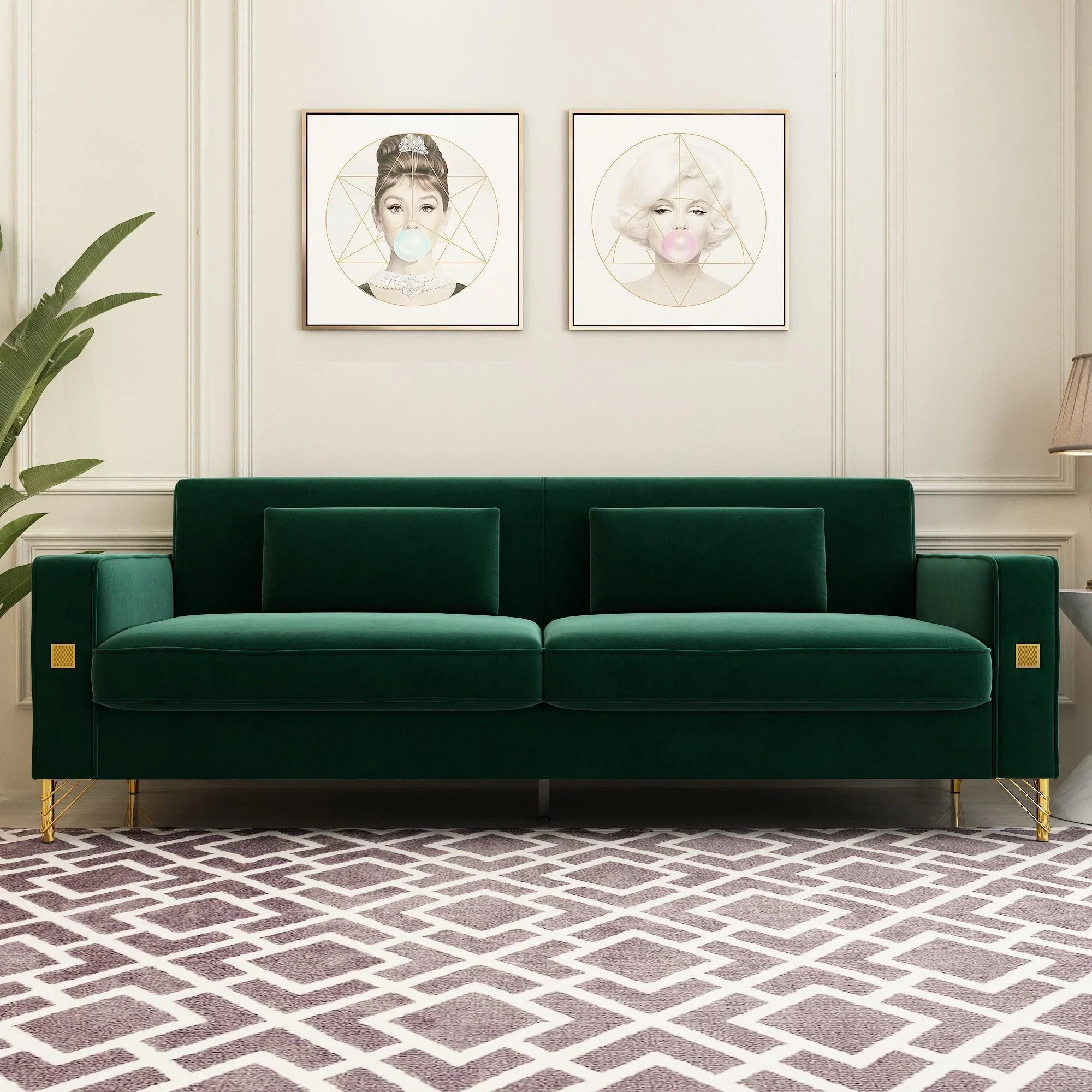 Modern Loveseat Sofa with Pillows - ParrotUncle