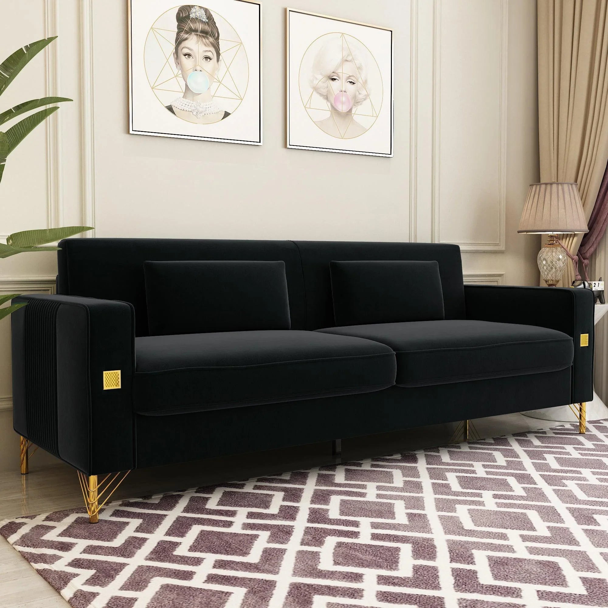 Modern Loveseat Sofa with Pillows - ParrotUncle