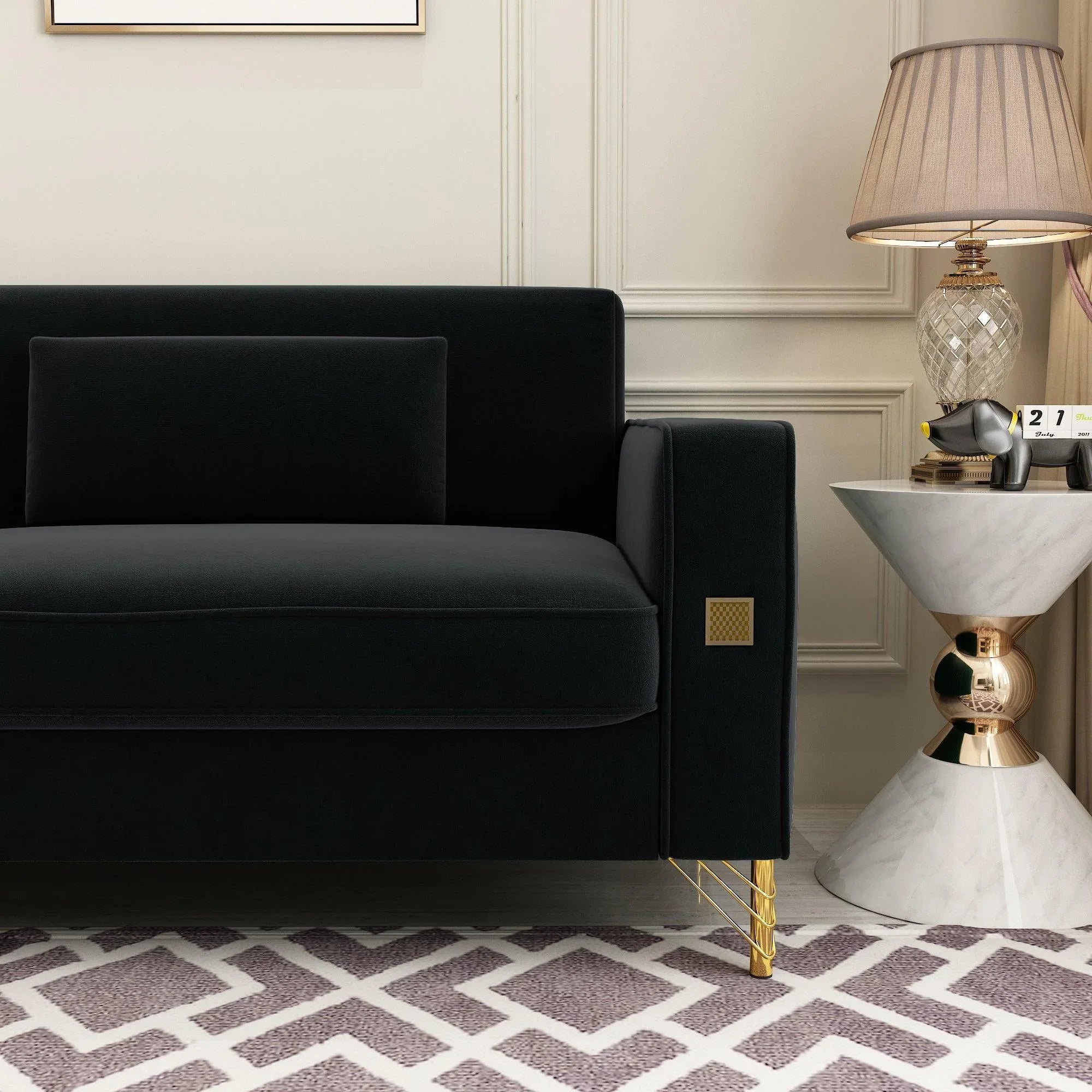 Modern Loveseat Sofa with Pillows - ParrotUncle