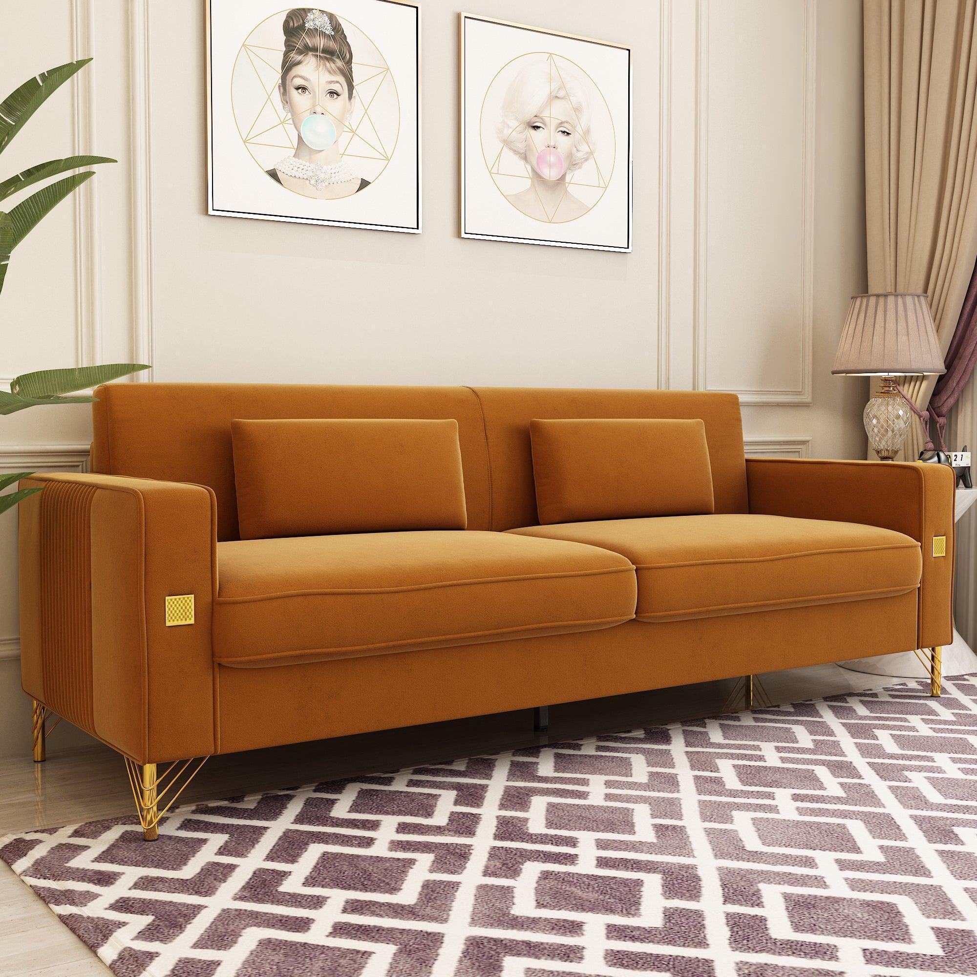 Modern Loveseat Sofa with Pillows - ParrotUncle