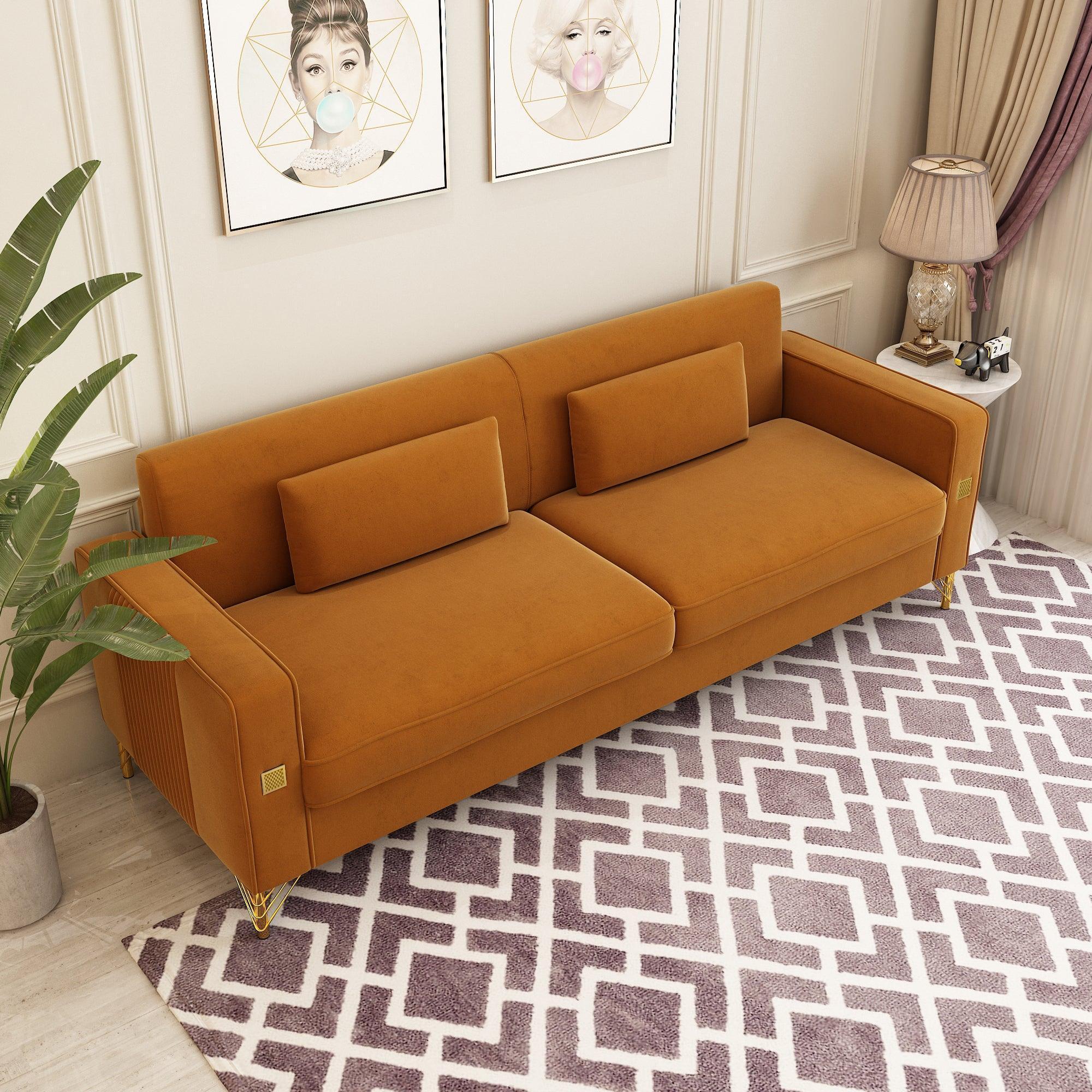 Modern Loveseat Sofa with Pillows - ParrotUncle