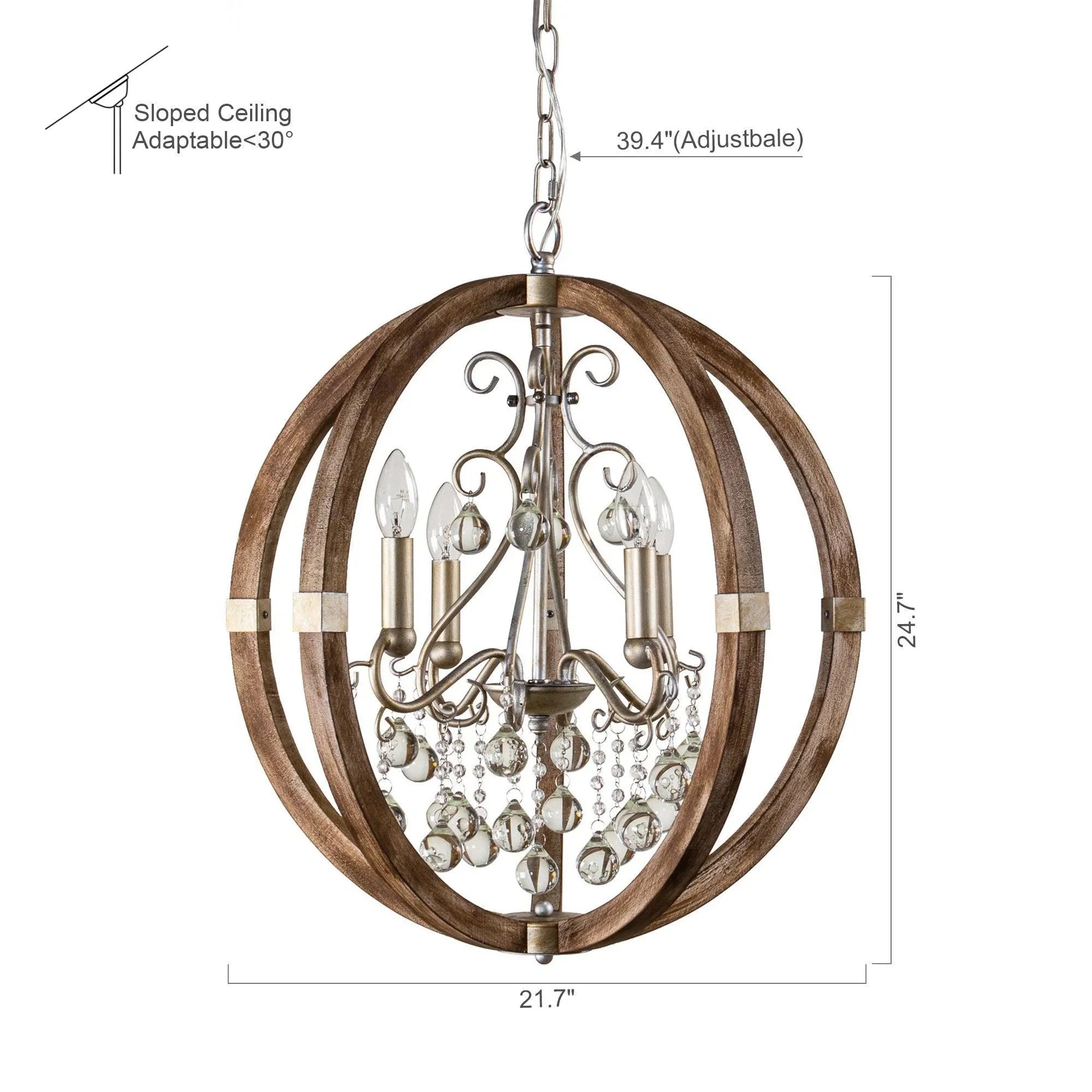 Retha Brown 4-Light Caged Chandelier - ParrotUncle