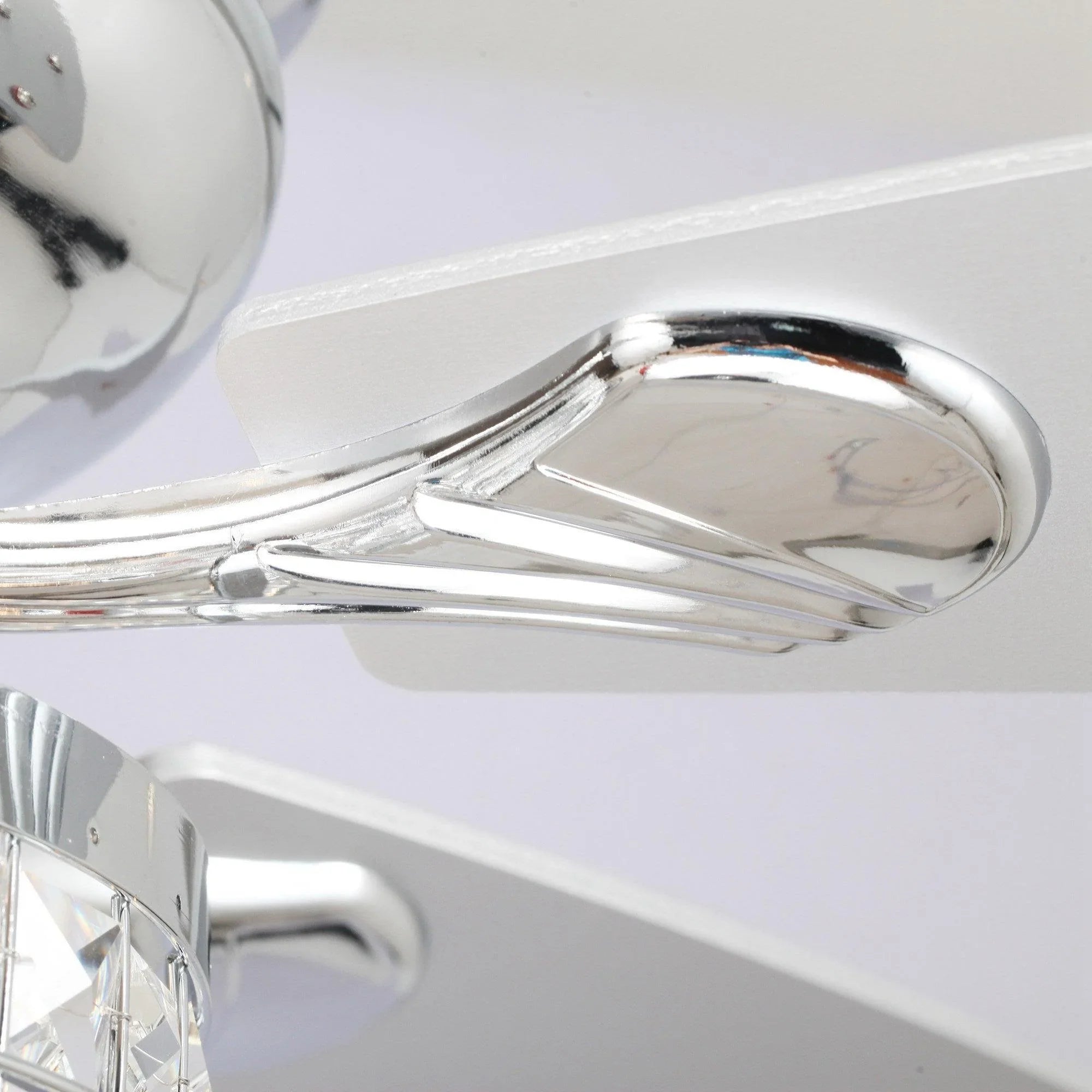 52" Panipat Modern Chrome Flush Mount Reversible Crystal Ceiling Fan with Lighting and Remote Control - ParrotUncle
