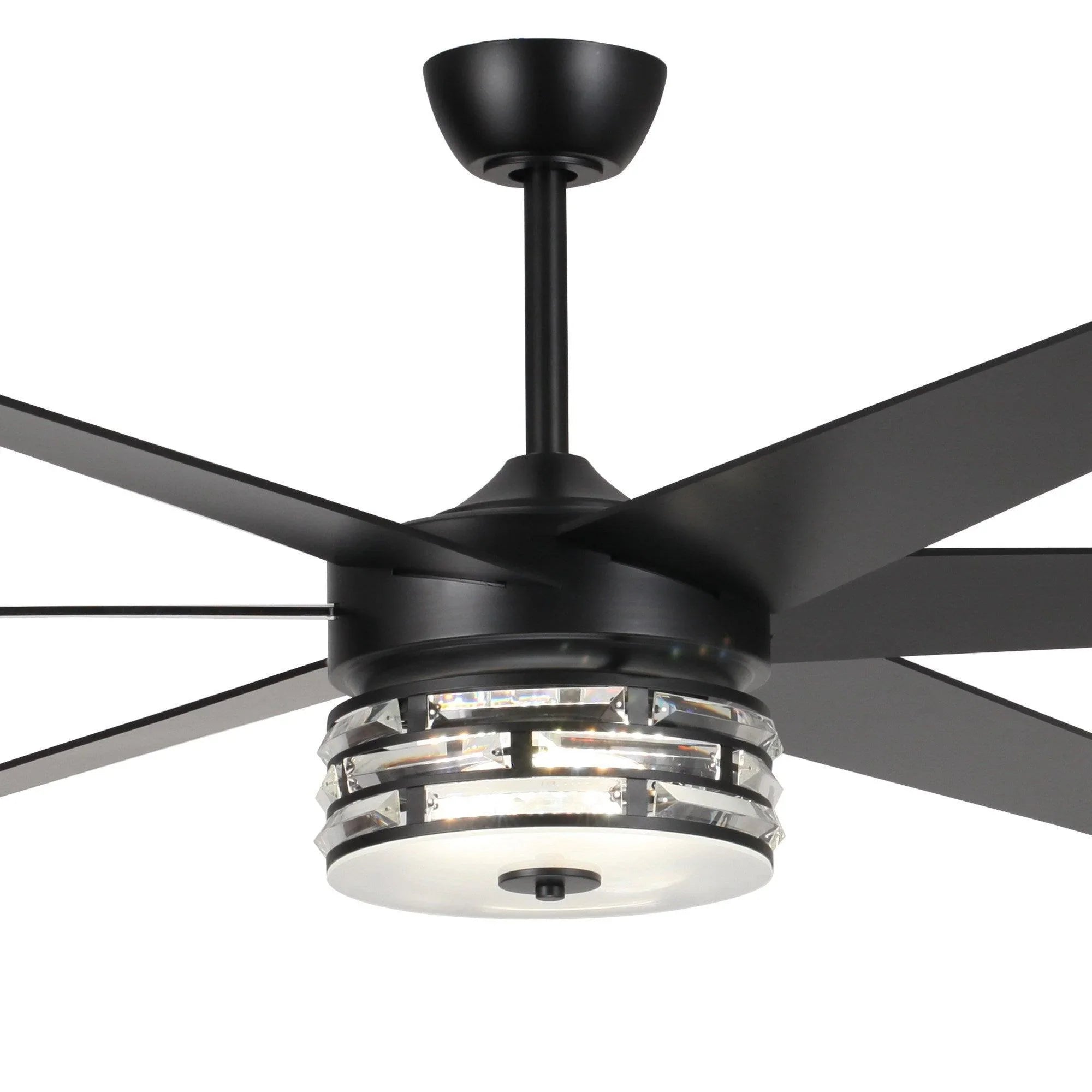 70" Modern DC Motor Downrod Mount Reversible Ceiling Fan with Lighting and Remote Control - ParrotUncle