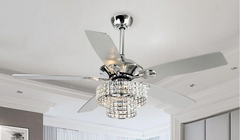 Chrome and Crystal Ceiling Fans: Glam Without the Glare -Parrot Uncle