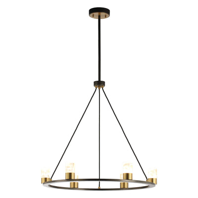 Perimost 31 Inch Alma 6-Light Black Modern Luxury Chandelier