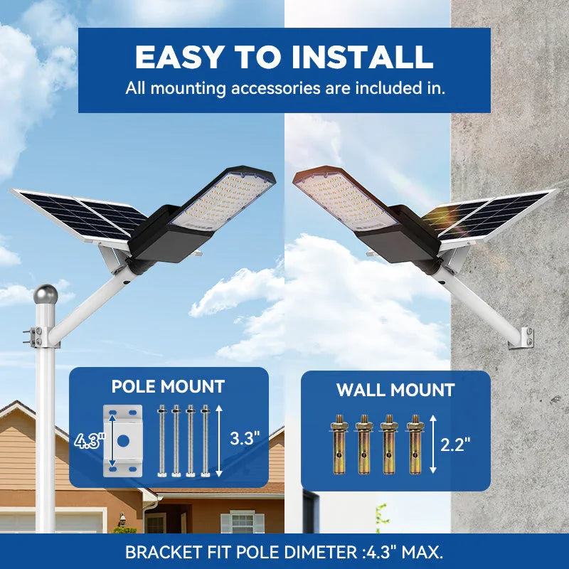 1200W Solar Parking lot Light -40000lumens