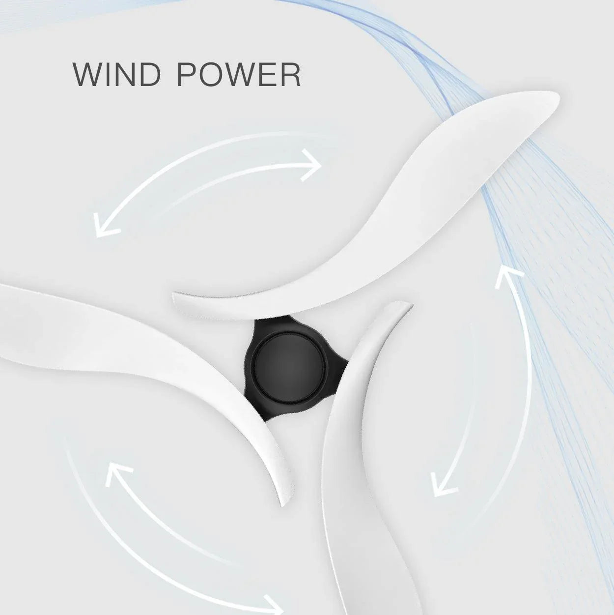 54" DC Motor 6 Speed Black Ceiling Fan