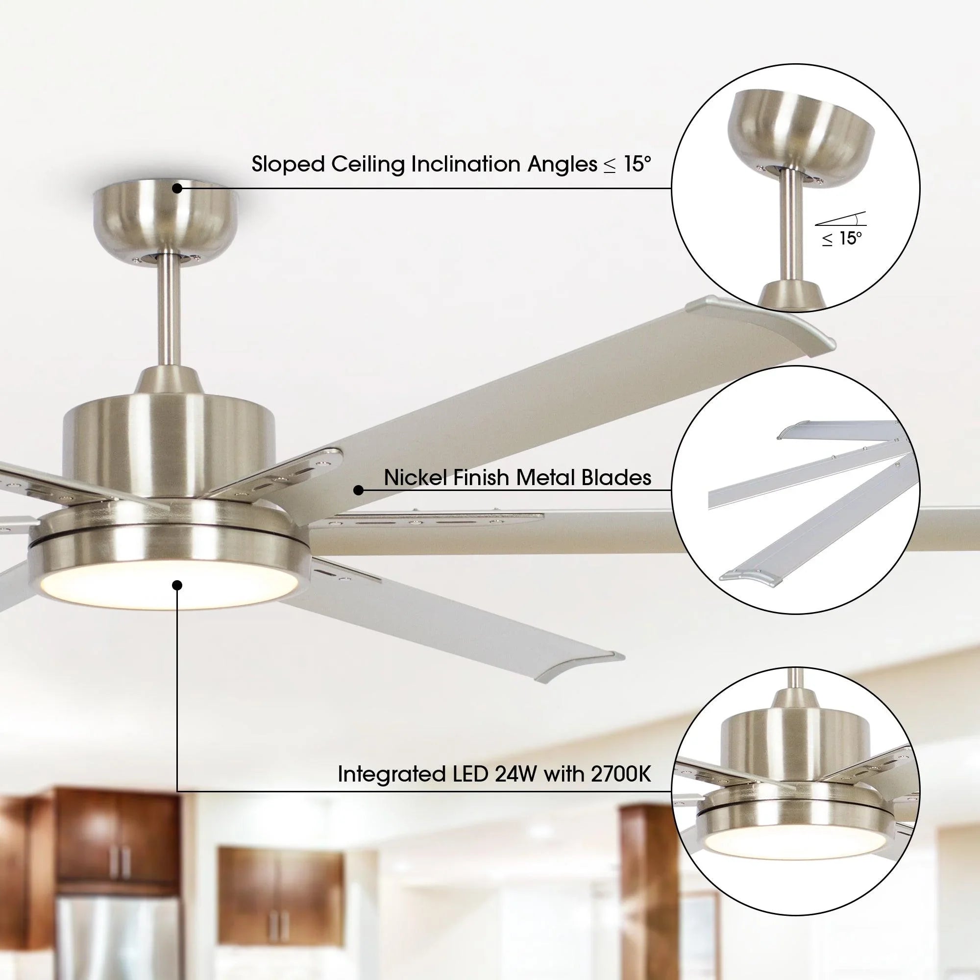 65 Inch Freda DC Motor Modern Ceiling Fan Led Light Remote Control