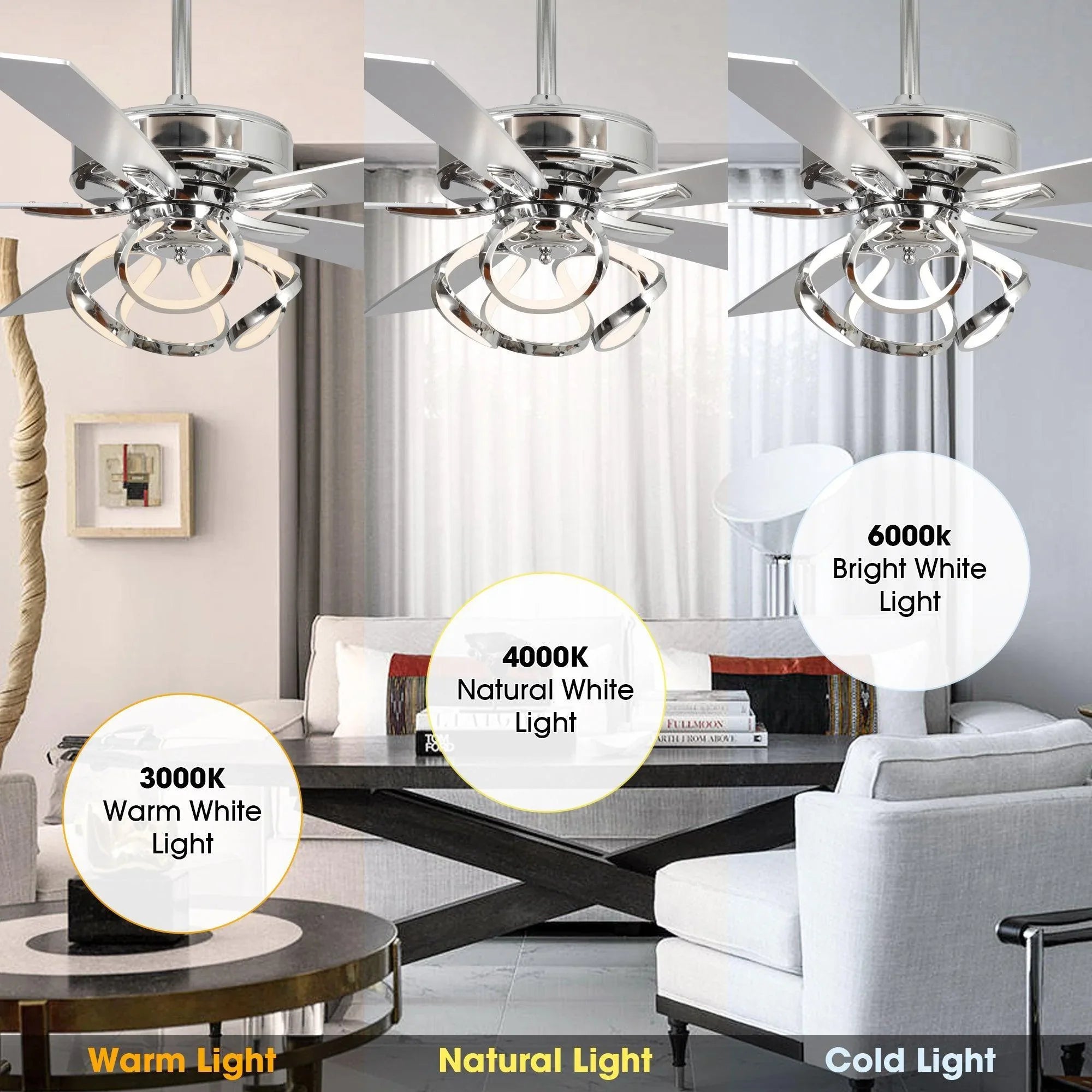 52" Zelda Modern DC Motor Downrod Mount Reversible Ceiling Fan with Remote Control