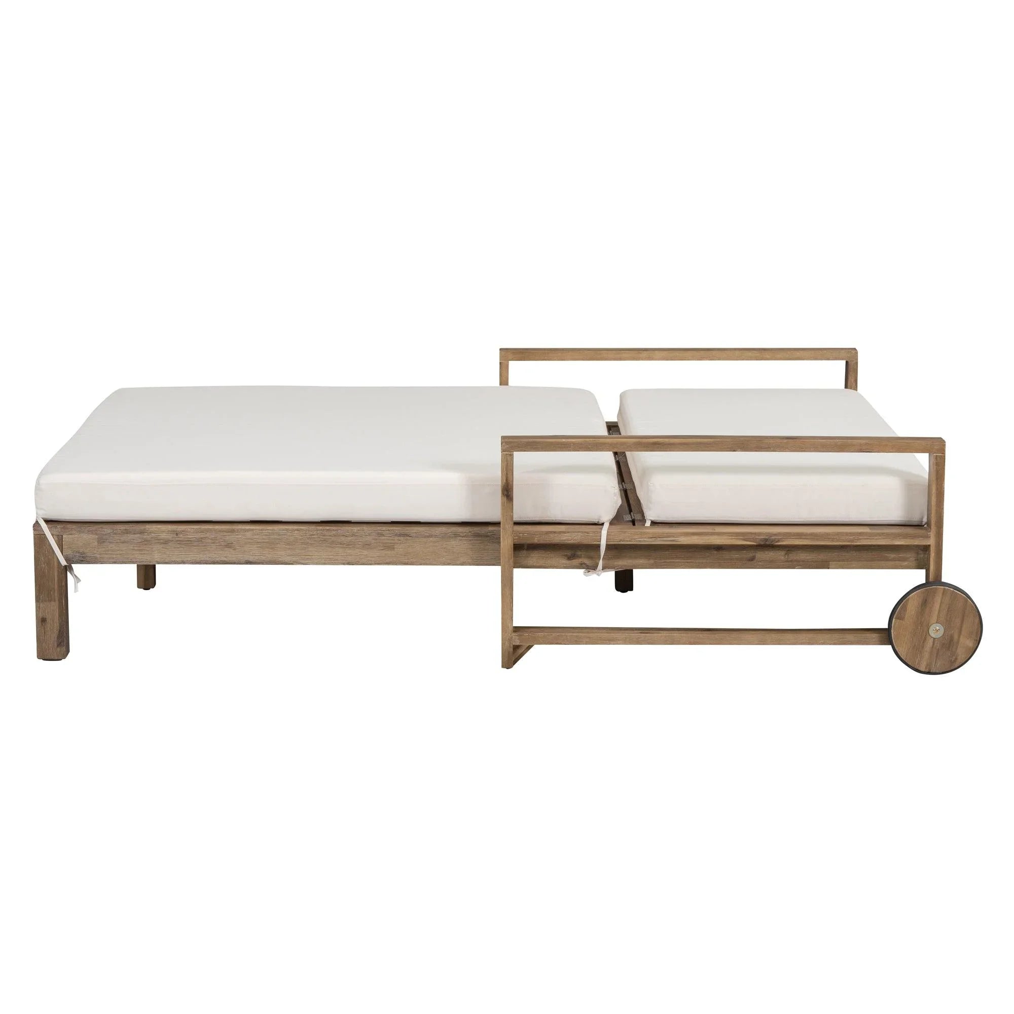 1-Piece Farmhouse-styled Wooden Outdoor Sunbed for Ultimate Relaxation, Poolside, Garden and Backyard