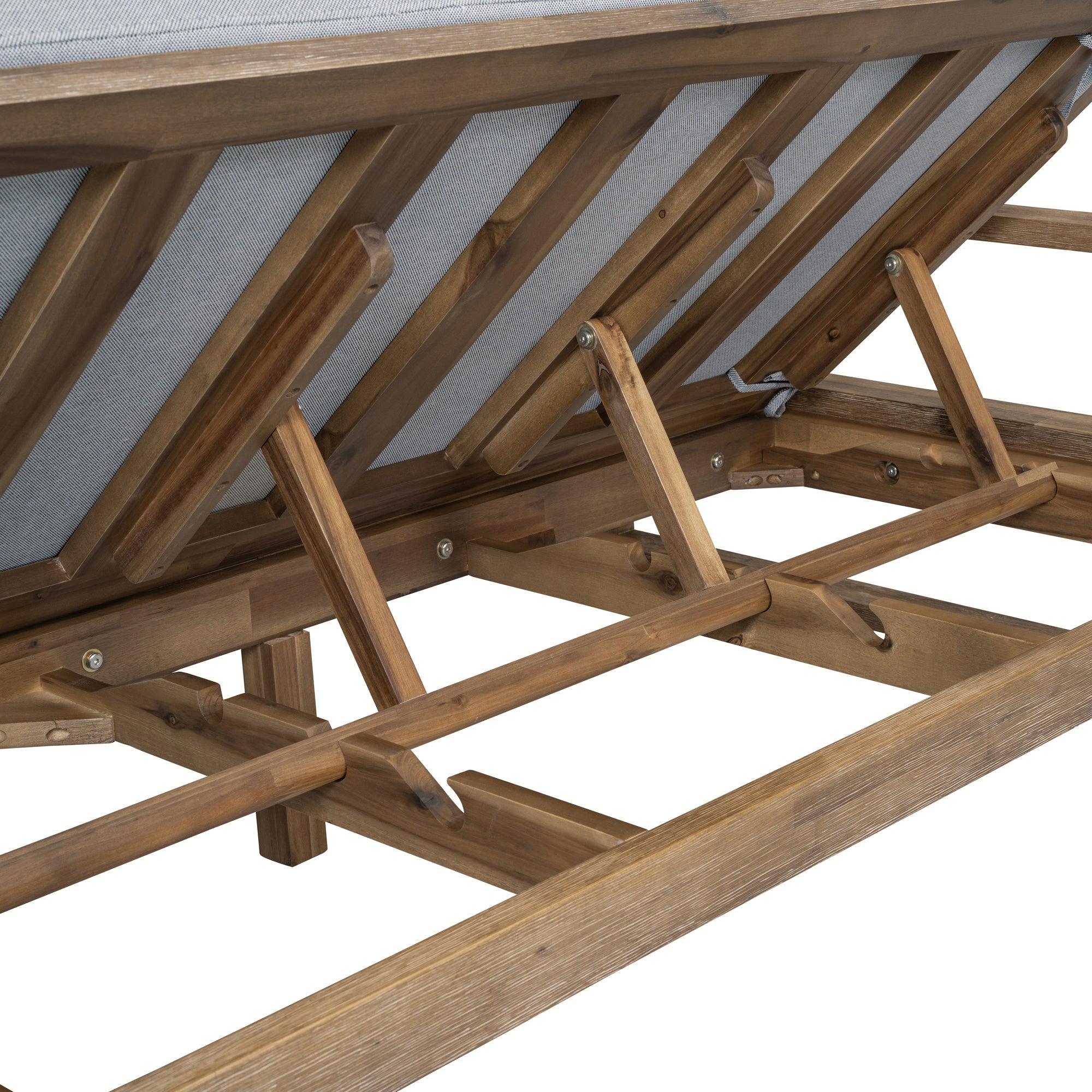 1-Piece Farmhouse-styled Wooden Outdoor Sunbed for Ultimate Relaxation, Poolside, Garden and Backyard
