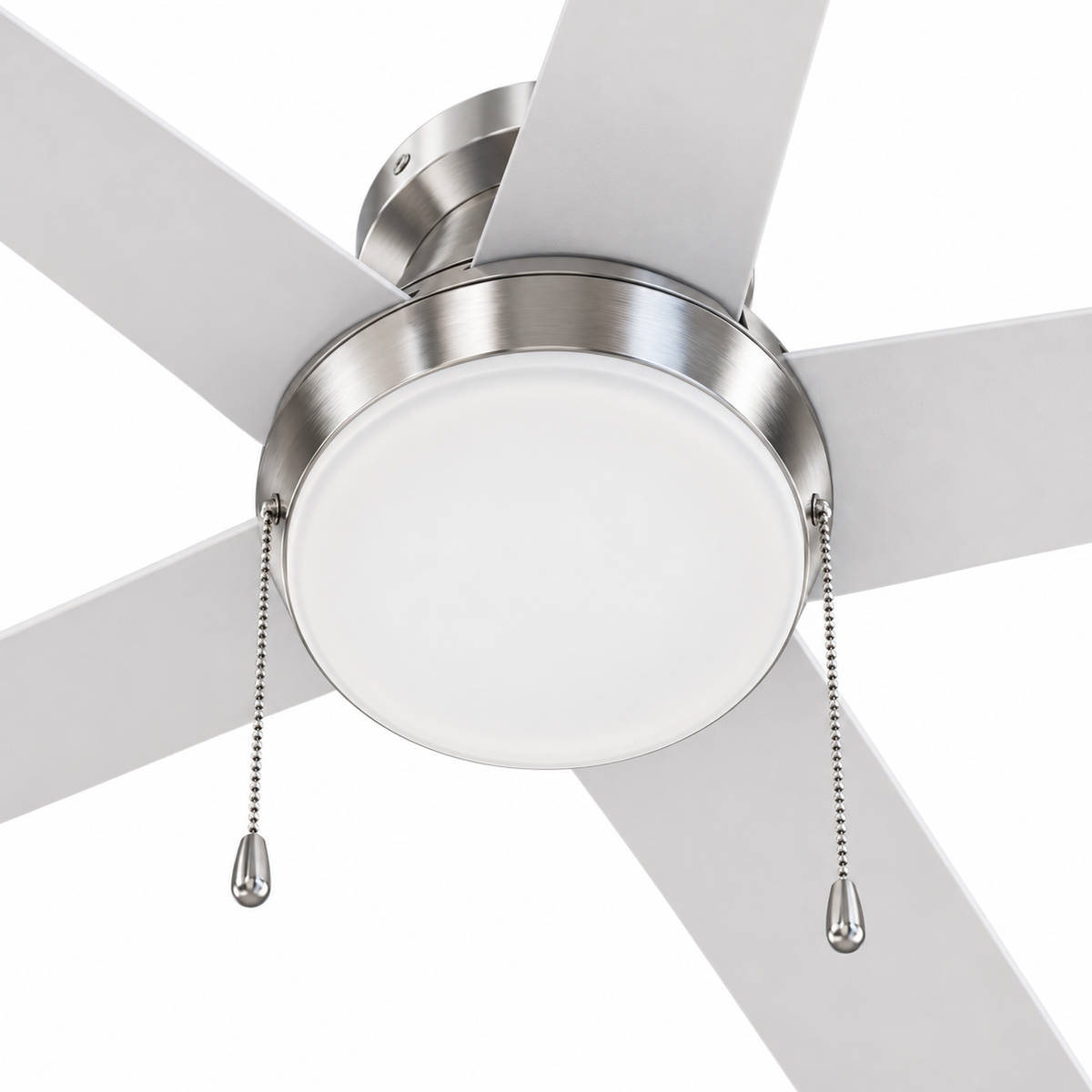 52 Inch Lewis Satin Nickel Pull-Chain LED Ceiling Fans