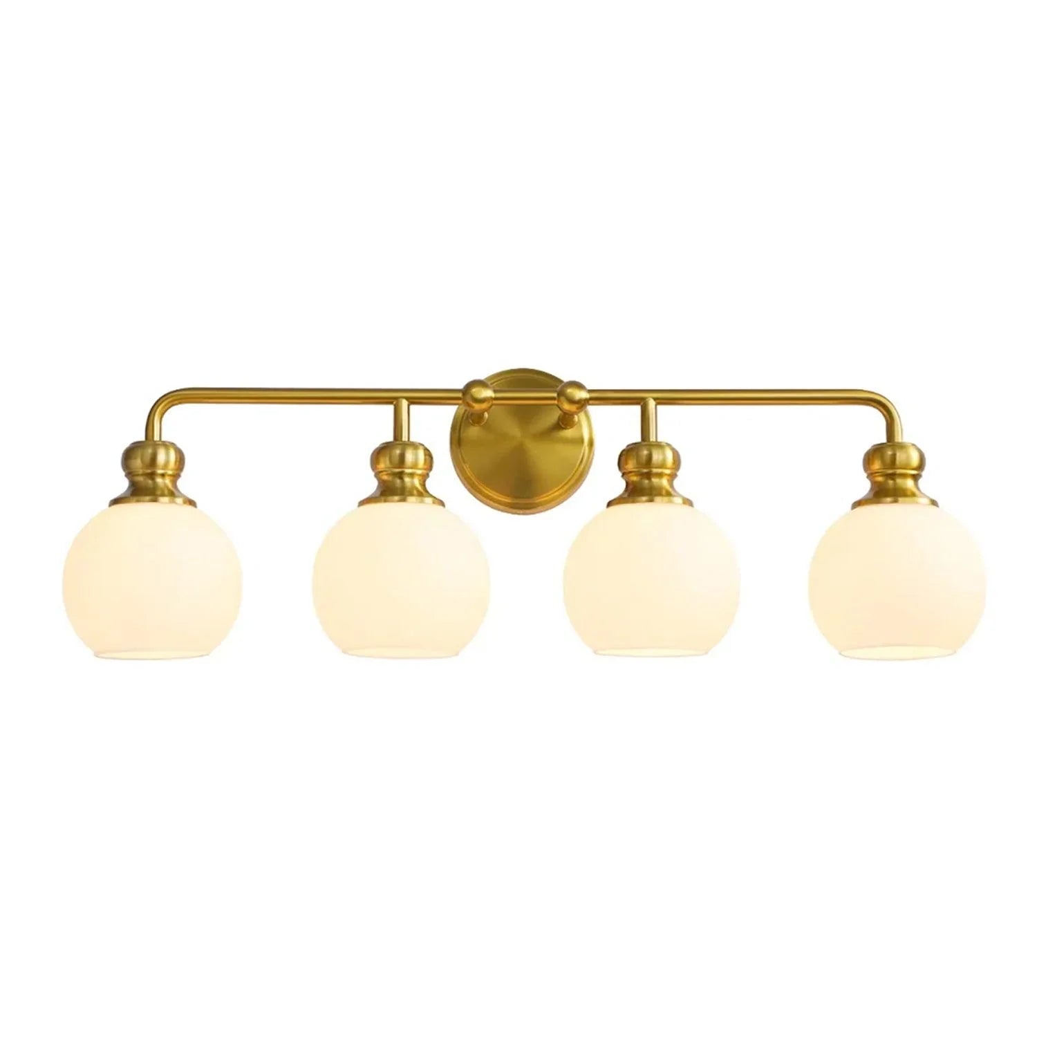 Irvine Gold Modern Frosted Glass 4-Light Vanity Light