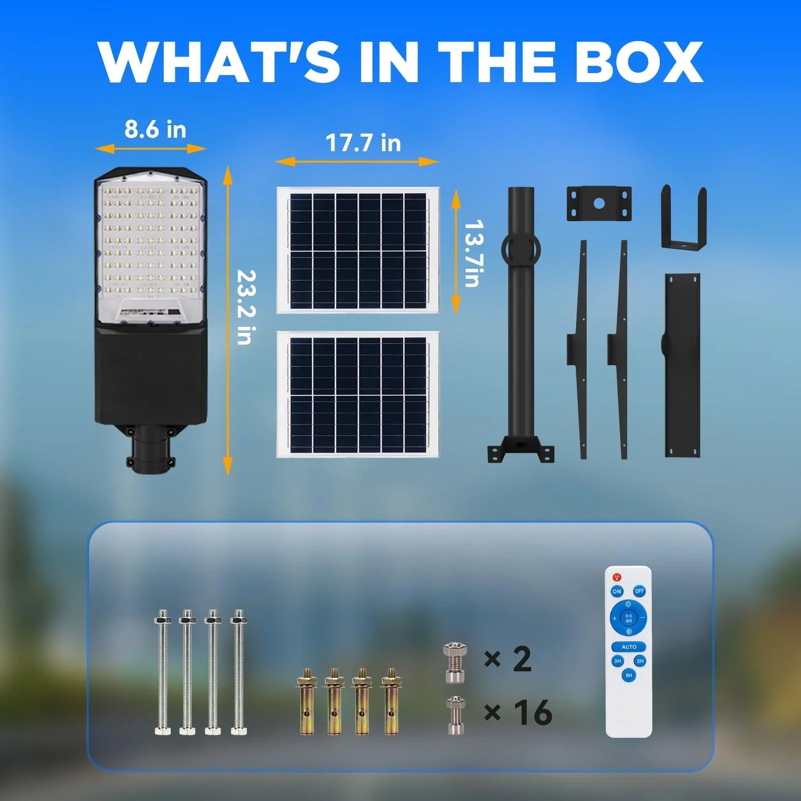 1800W solar street light with 20ft /16ft pole