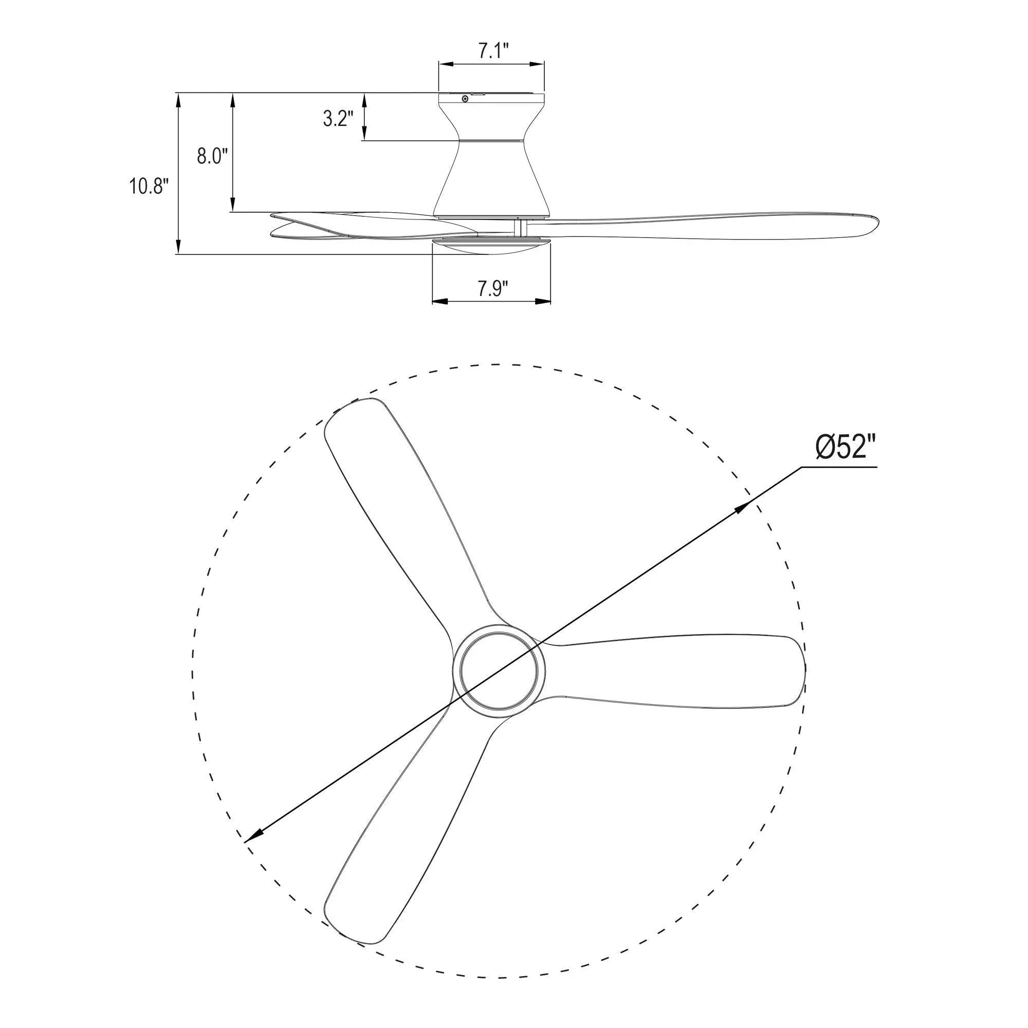 52" Ahmedabad Industrial DC Motor Flush Mount Reversible Ceiling Fan with LED Lighting and Remote Control - ParrotUncle