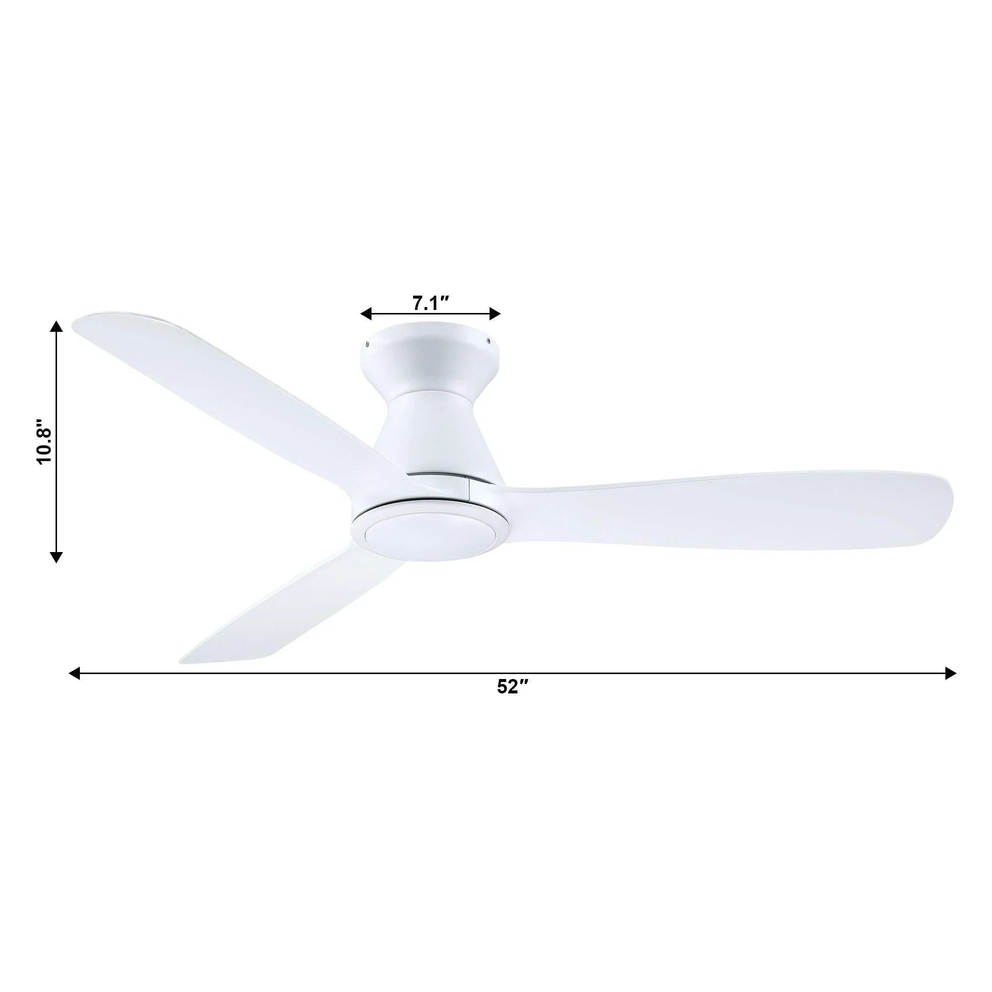 52" Ahmedabad Industrial DC Motor Flush Mount Reversible Ceiling Fan with LED Lighting and Remote Control - ParrotUncle