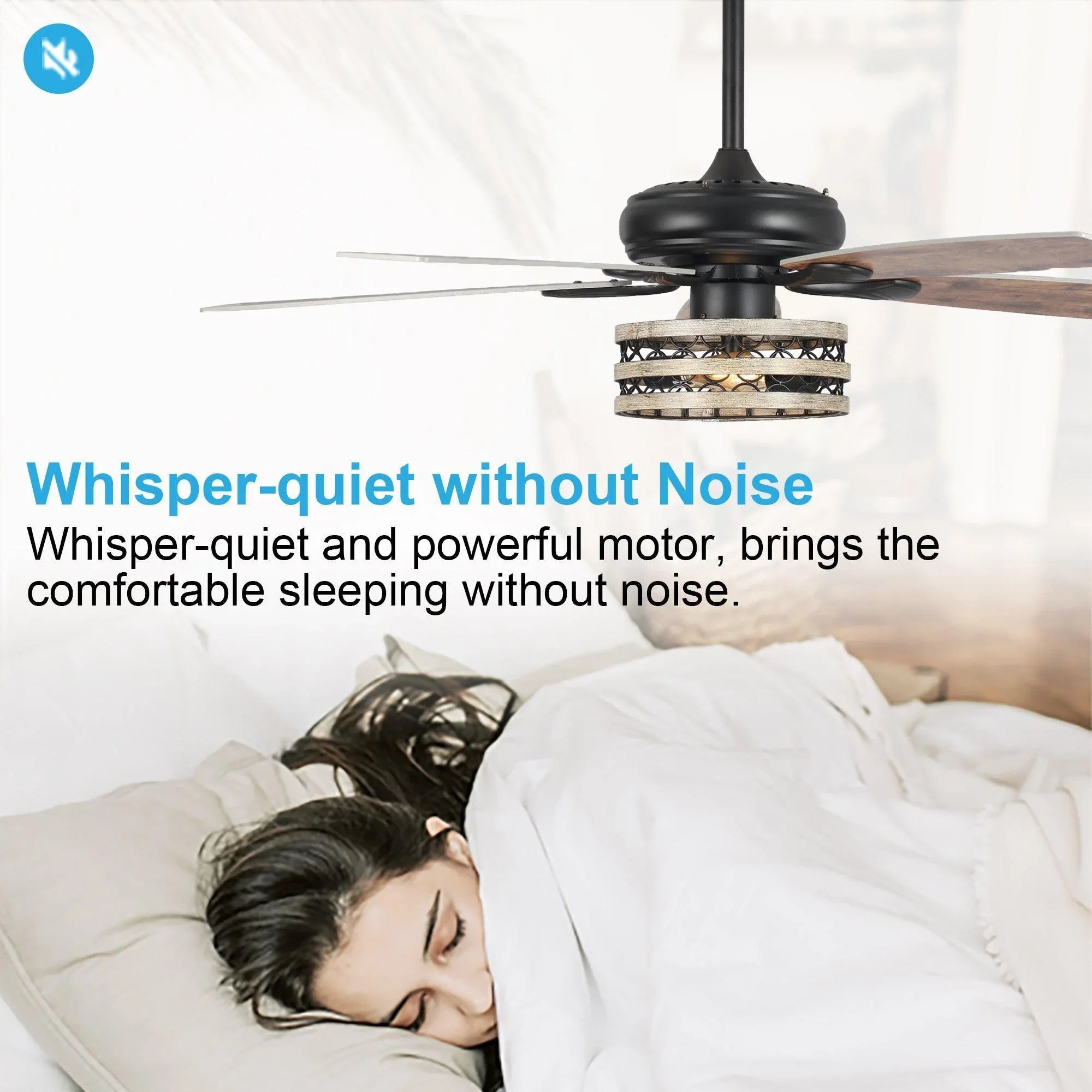 52" Hyderabad-Secunderabad Farmhouse Downrod Mount Reversible Ceiling Fan with Lighting and Remote Control - ParrotUncle