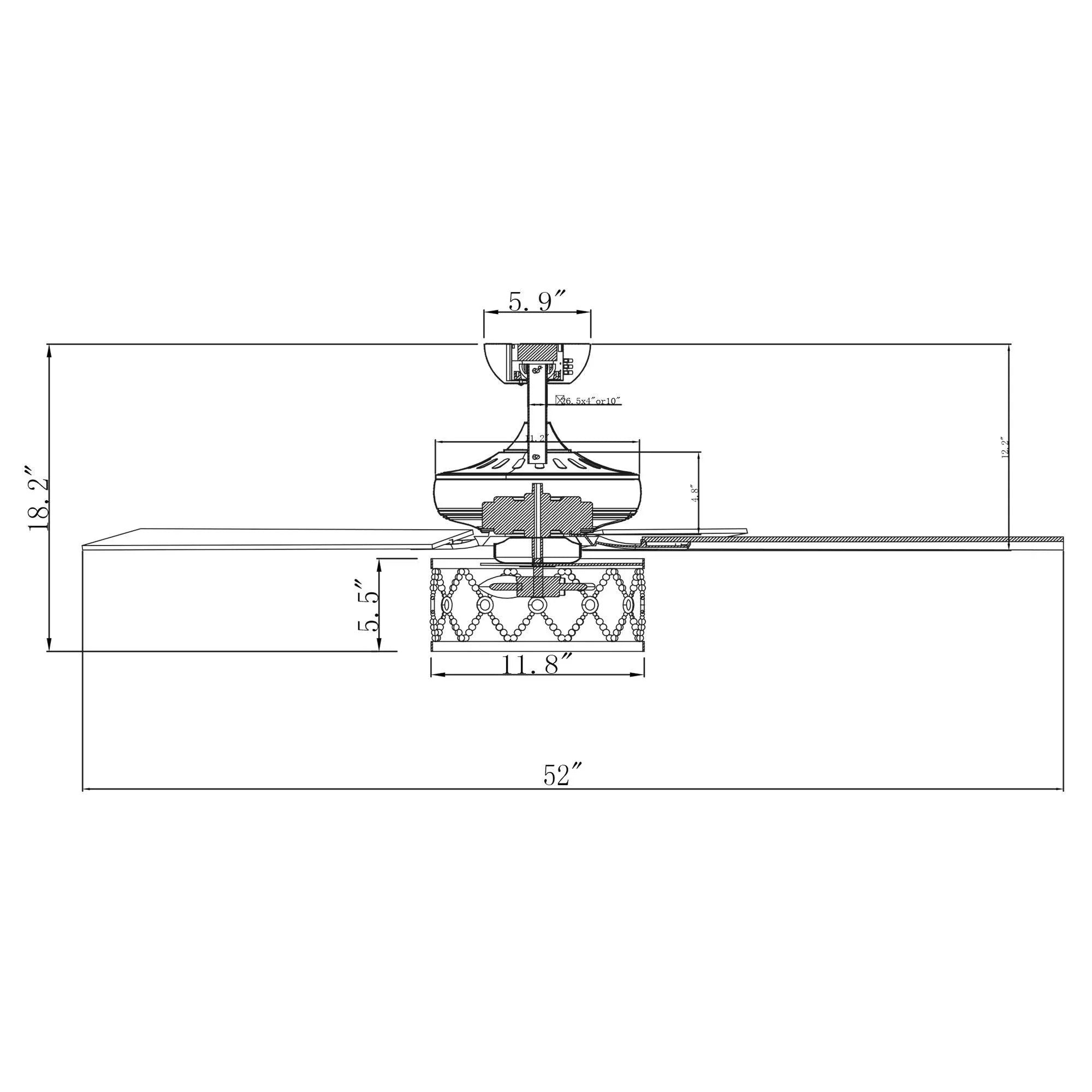 52" New Delhi Industrial Downrod Mount Reversible Ceiling Fan with Lighting and Remote Control - ParrotUncle