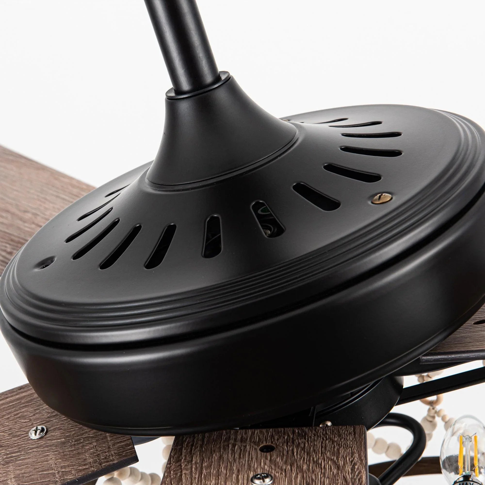 52" New Delhi Industrial Downrod Mount Reversible Ceiling Fan with Lighting and Remote Control - ParrotUncle