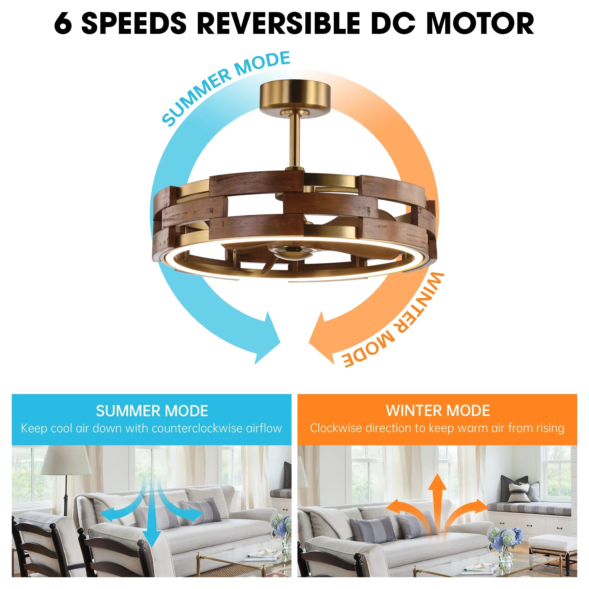 Perimost 28 Inch Electroplated Golden Downrod Mount Luxury Fandelier with Light and Remote Control