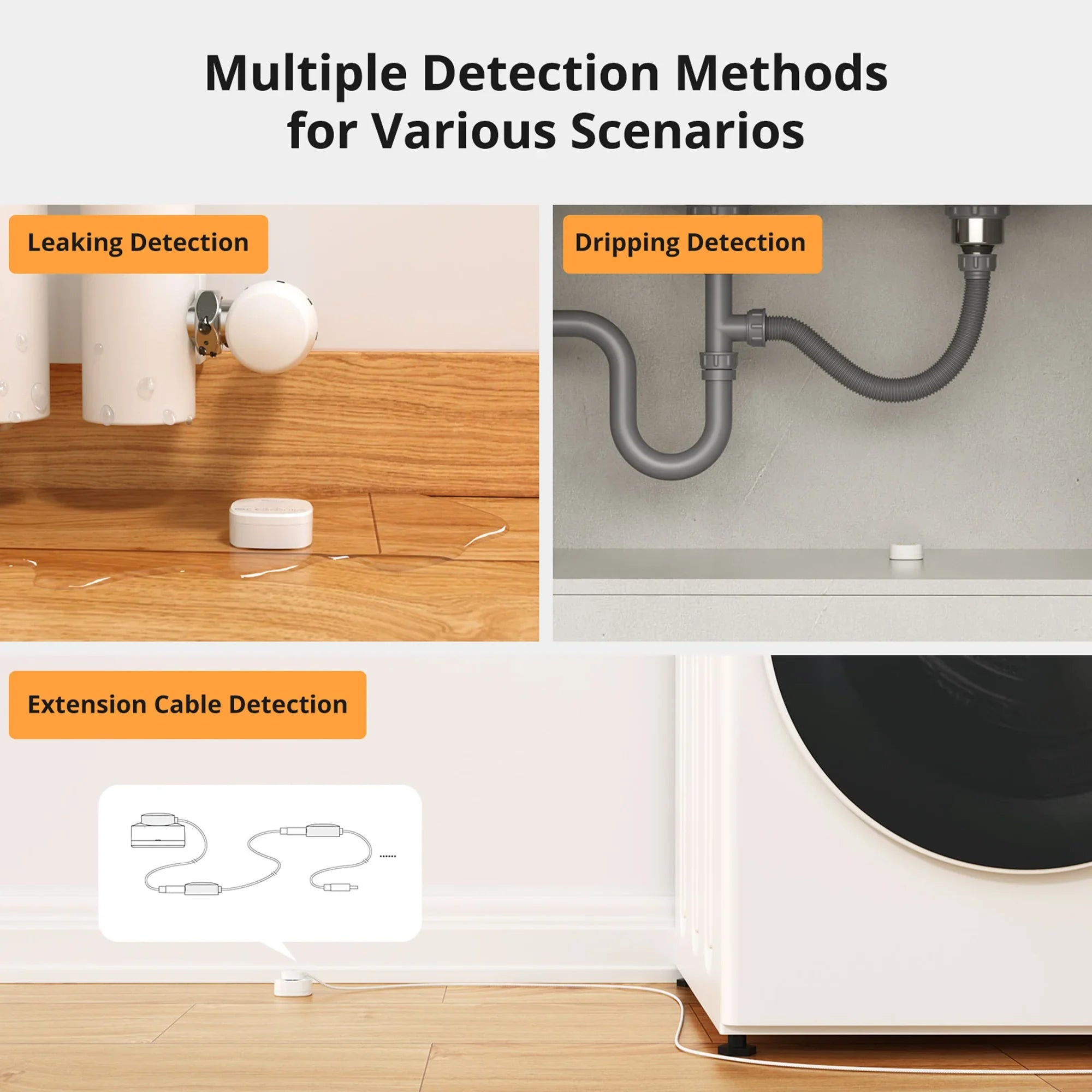 Zigbee Water Leak Sensor IP67 for Kitchen Bathroom Basement