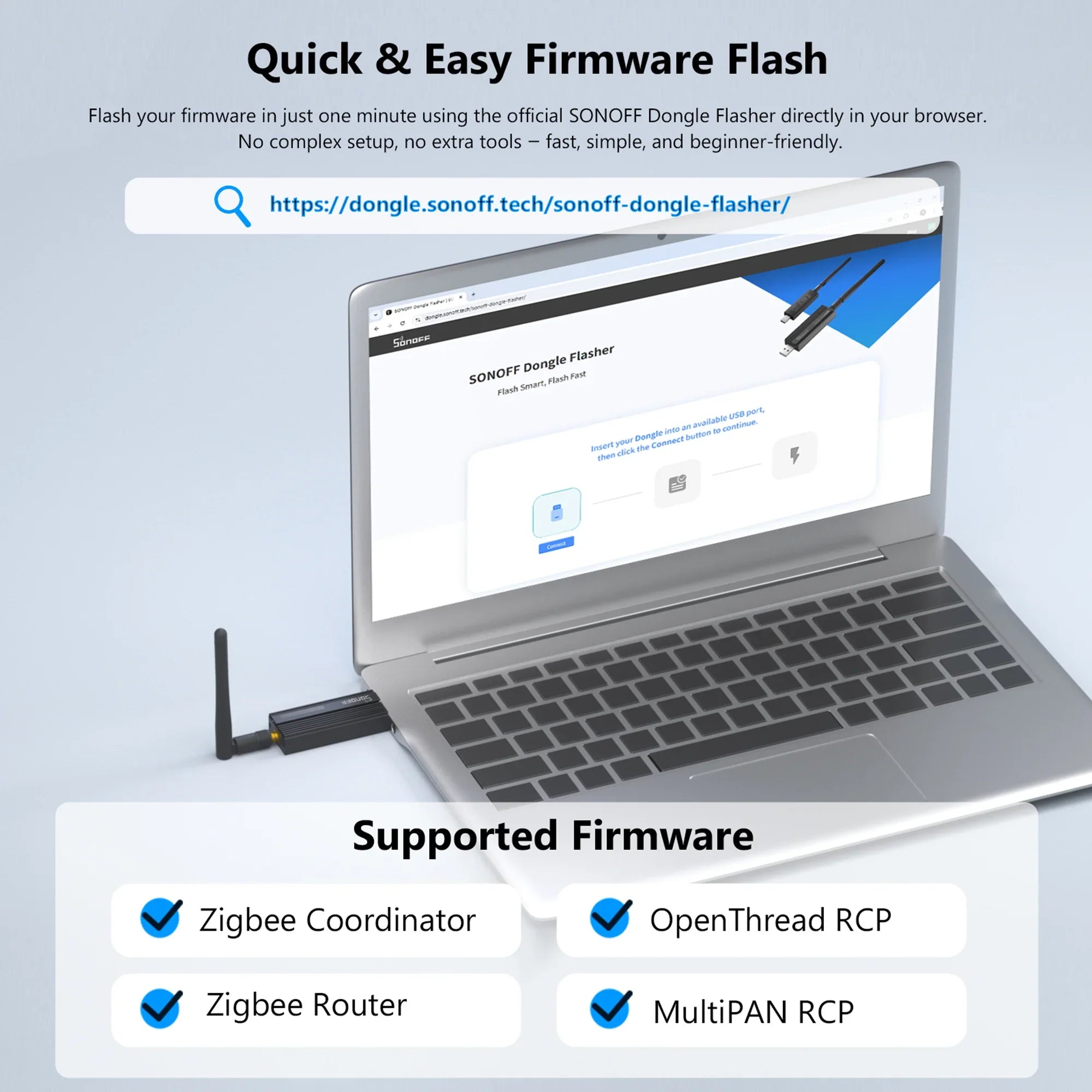 Zigbee 3.0 Dongle Plus USB Wi-Fi Adapter Universal Zigbee Gateway