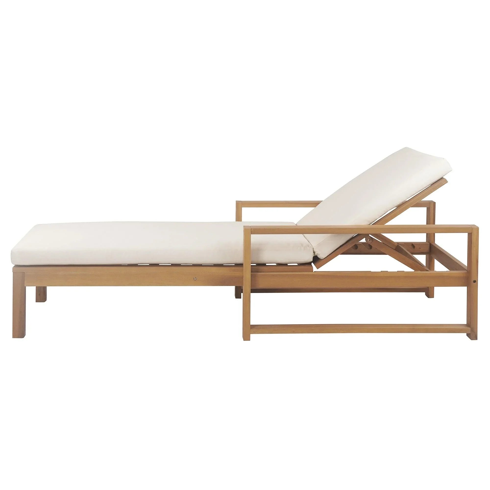 Outdoor Lounge Chairs, 5-Position Chaise Lounge Outdoor, Patio Chaise Lounge with Cushion & Adjustable Backrest, Pool Lounge Chairs for Backyard, Deck, and Lawn