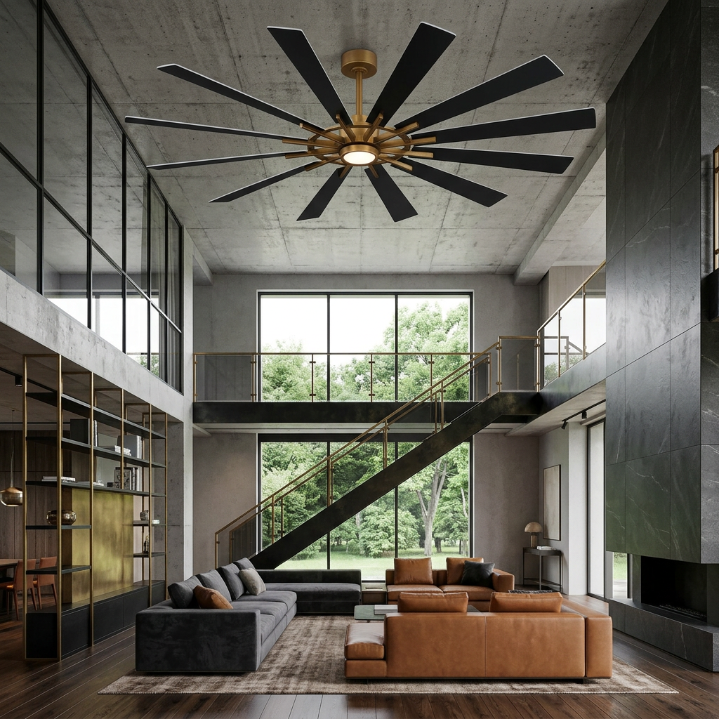 72" Irene 12-Blade Large LED Ceiling Fan