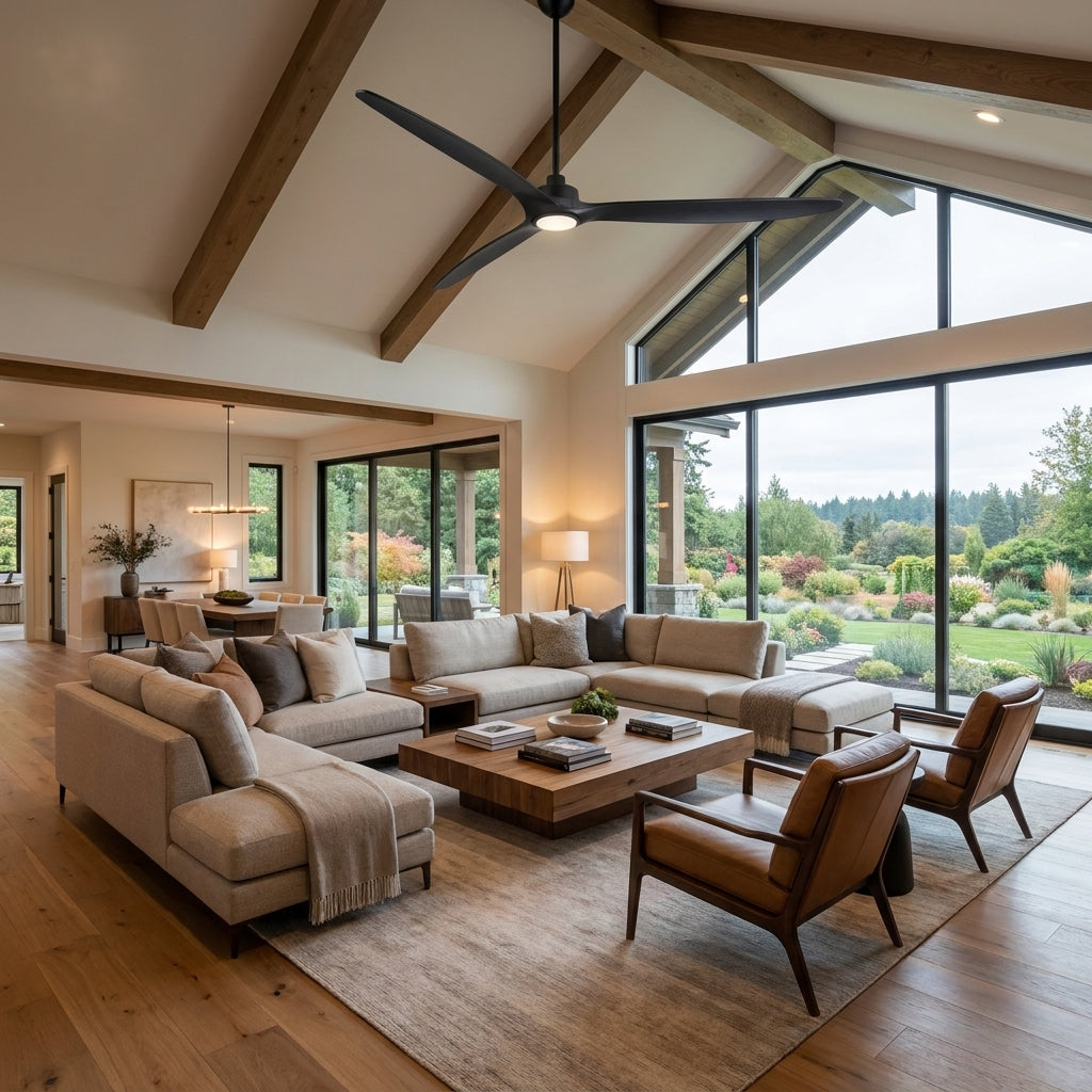 80" Aurix Solid Wood Blades Large LED Ceiling Fan