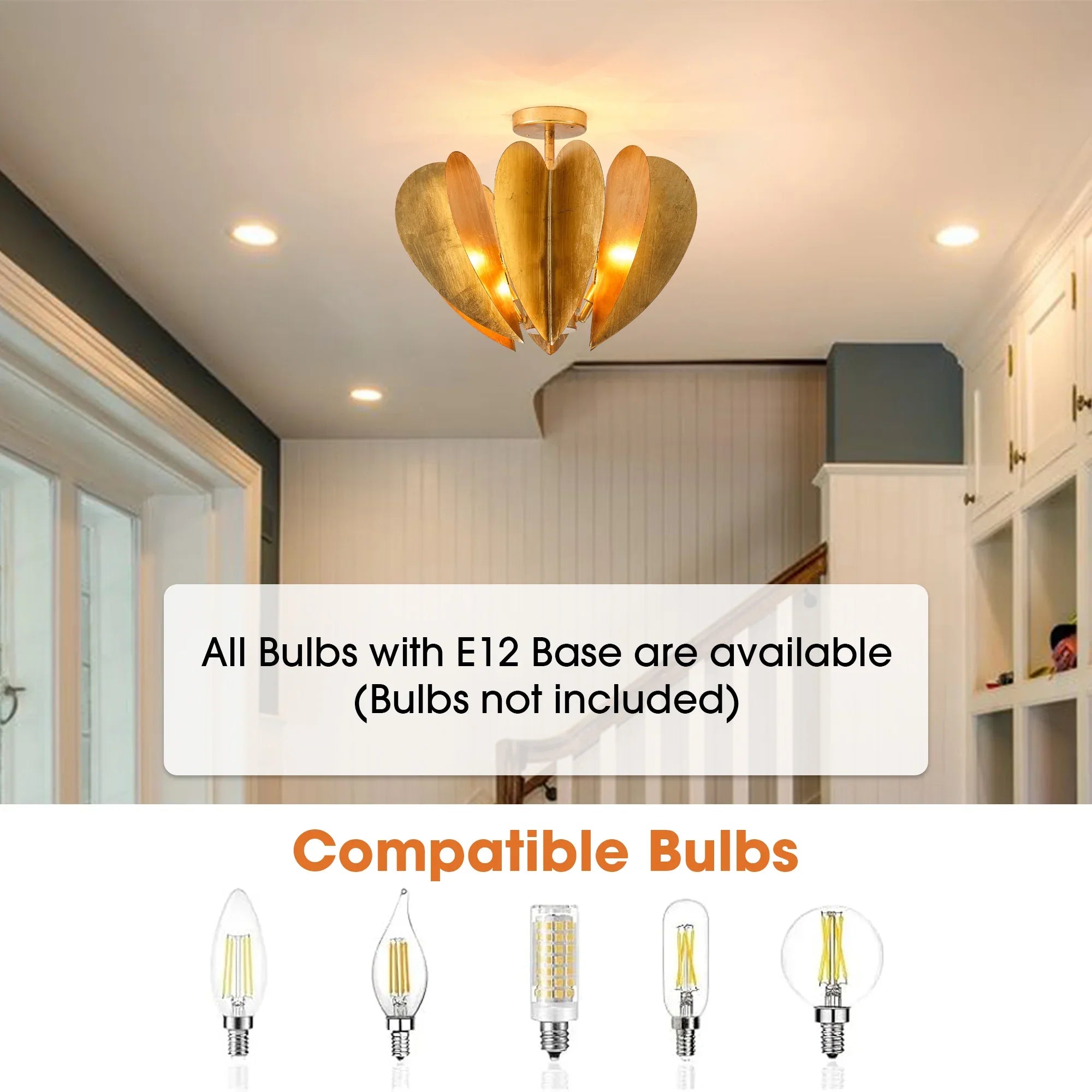 Elvira Farmhouse Gold Hexagonal Ceiling Light
