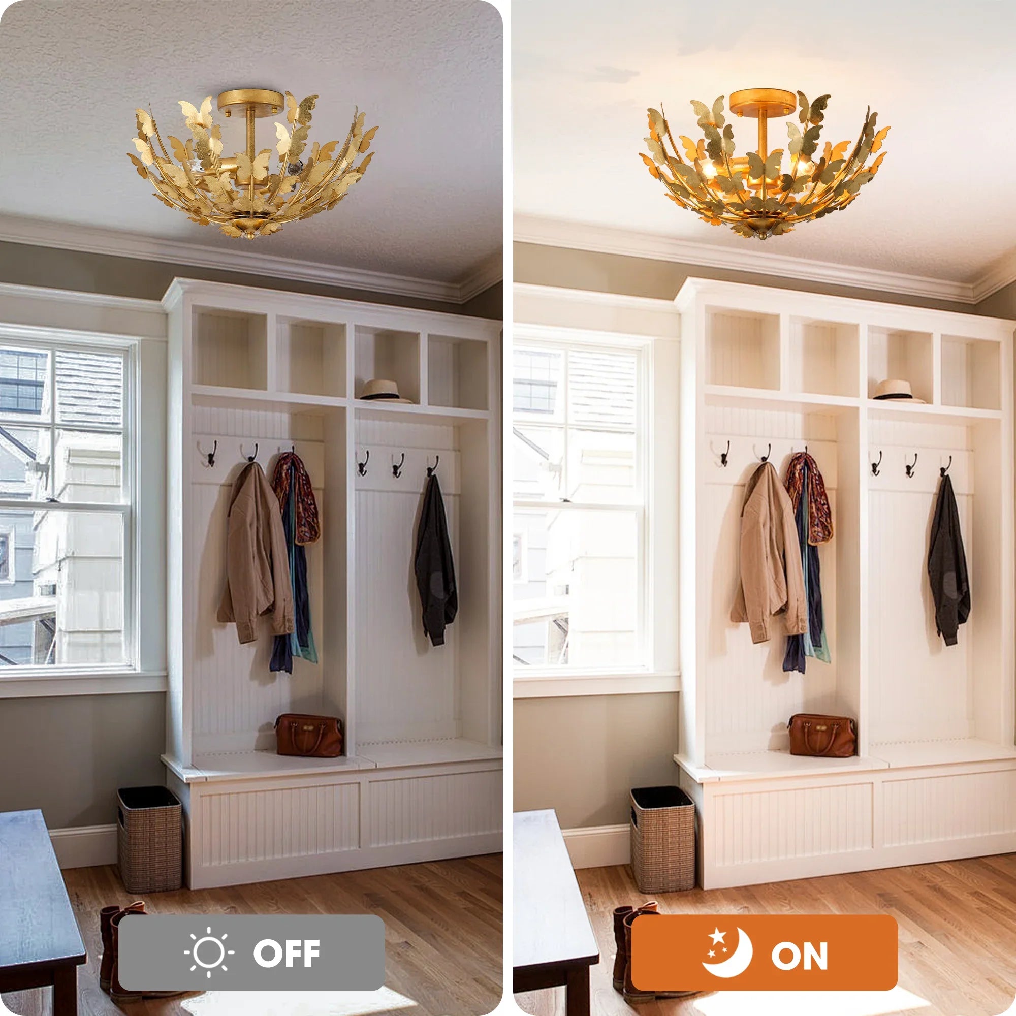 18 Inch Betsy 4-Light Semi-Flush Mount Ceiling Light