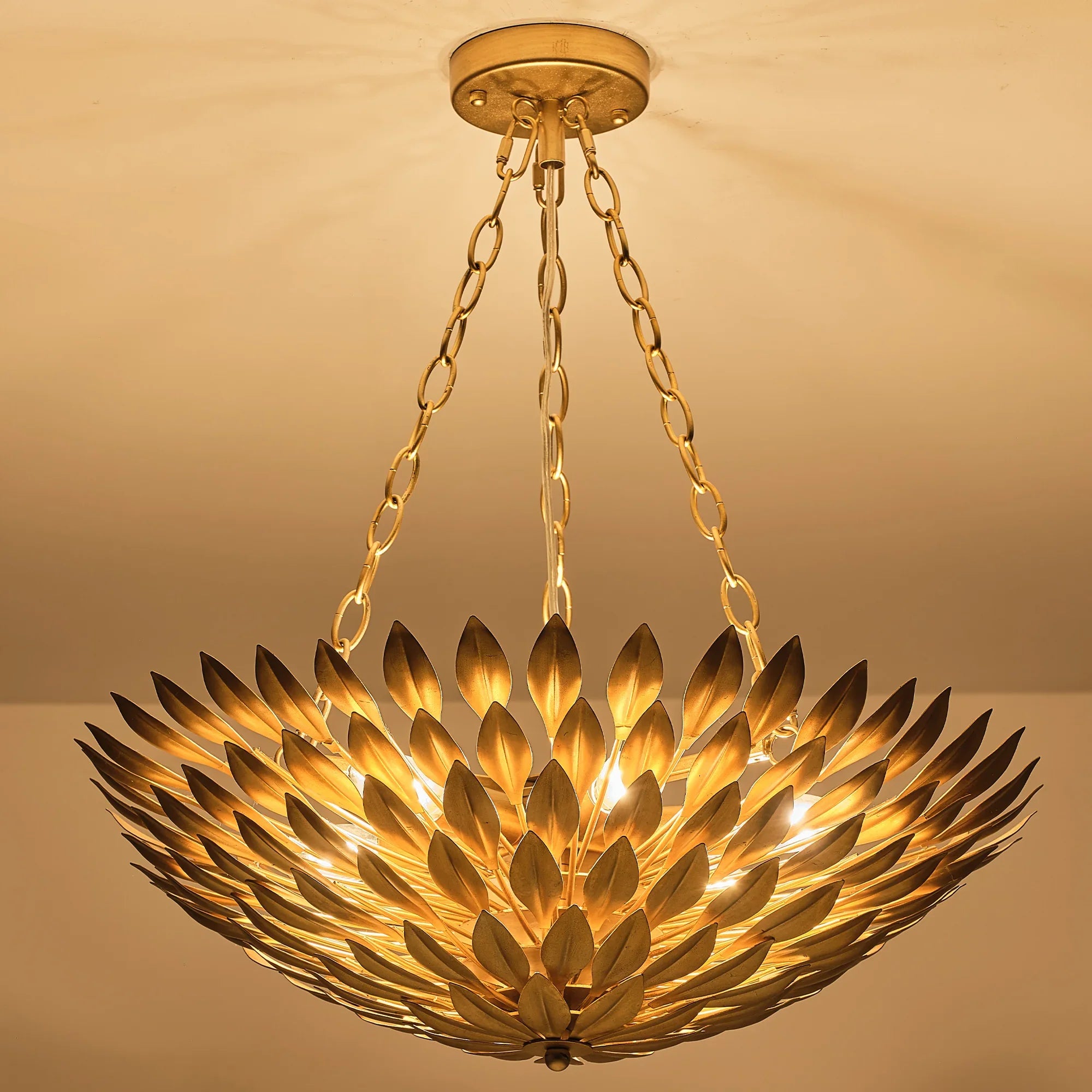 22 Inch Verna Farmhouse 6-Light Golden Chandelier
