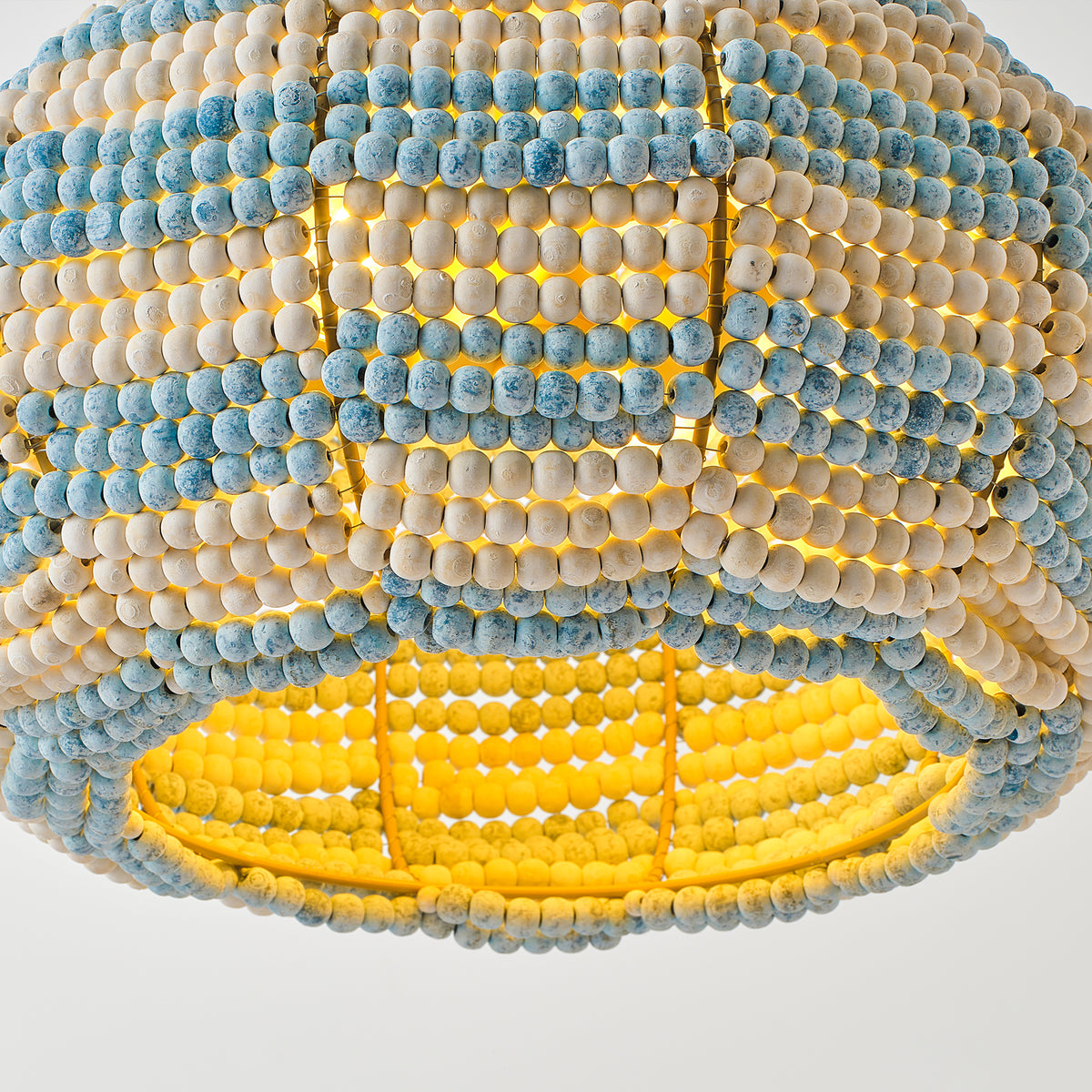 Marina 2-Light Wooden Beads Bohemian Island Pendant Light