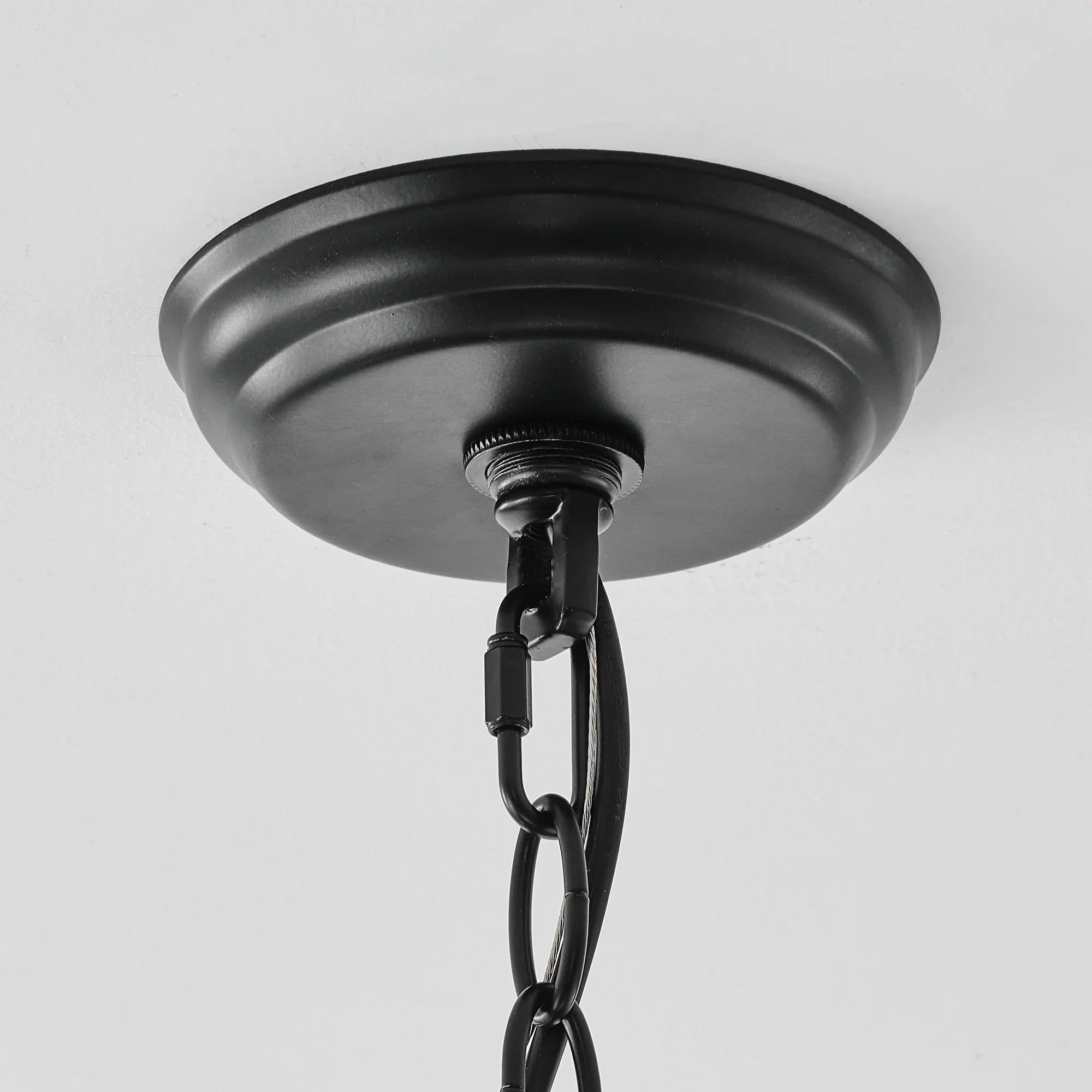 31 Inch Saxon 6-Light Black Crystal Ornament Chandelier