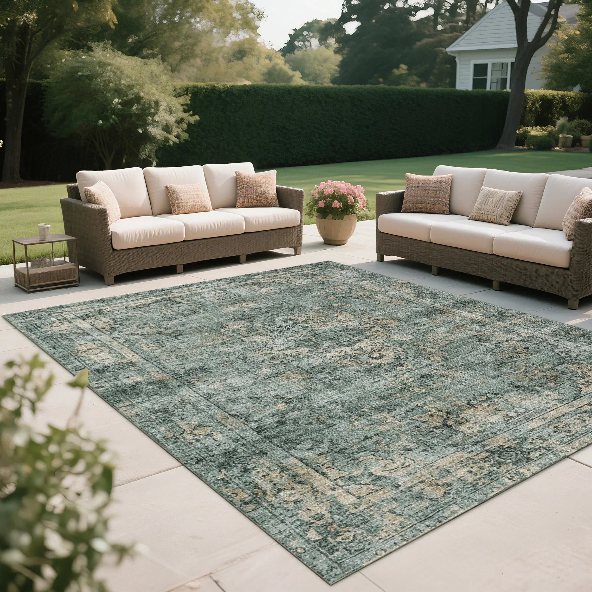 7ft x 5ft Vintage Indoor Non-Slip Washable Large Area Rugs for Bedroom Living Room
