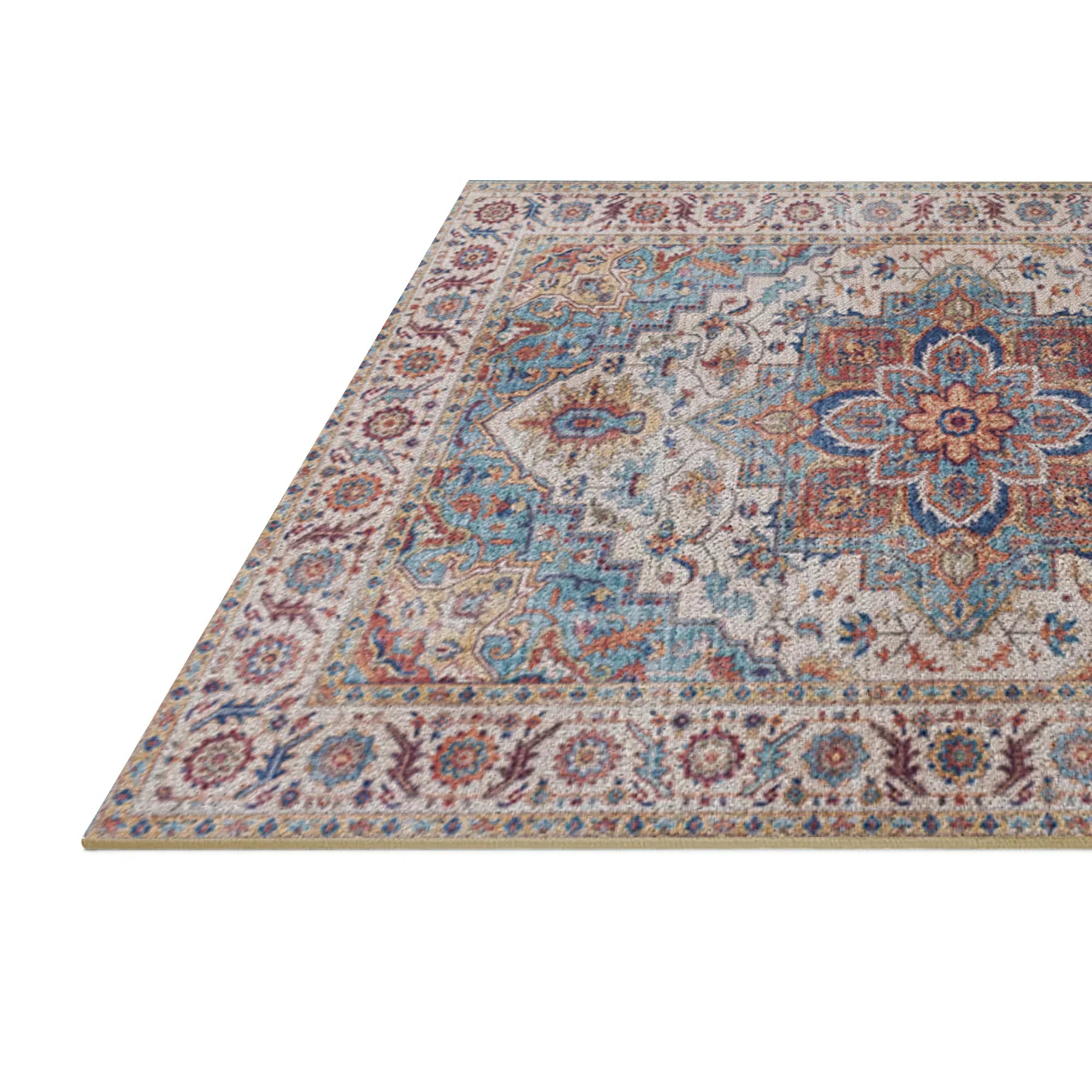 7ft x 5ft Vintage Indoor Non-Slip Washable Large Area Rugs for Bedroom Living Room