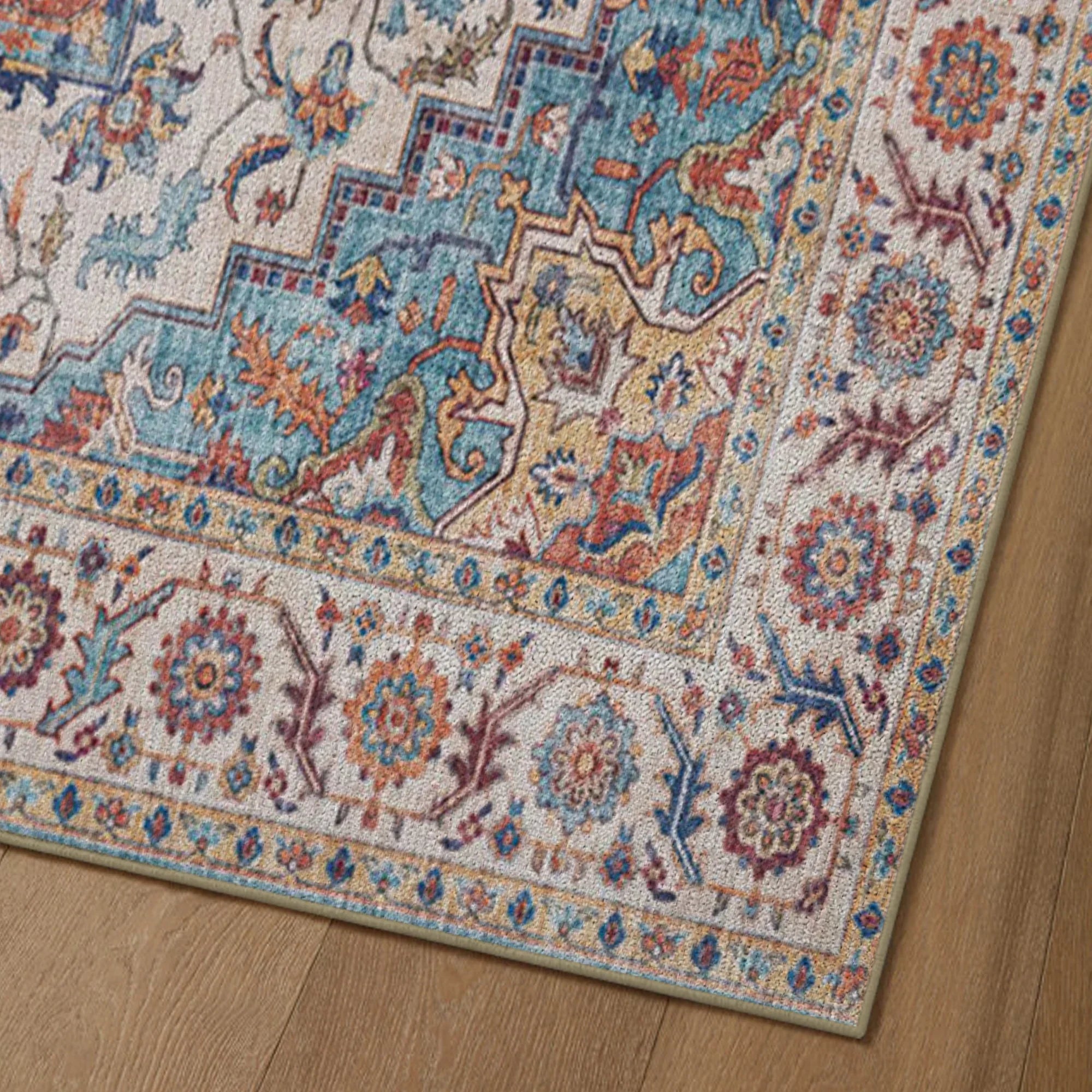 7ft x 5ft Vintage Indoor Non-Slip Washable Large Area Rugs for Bedroom Living Room