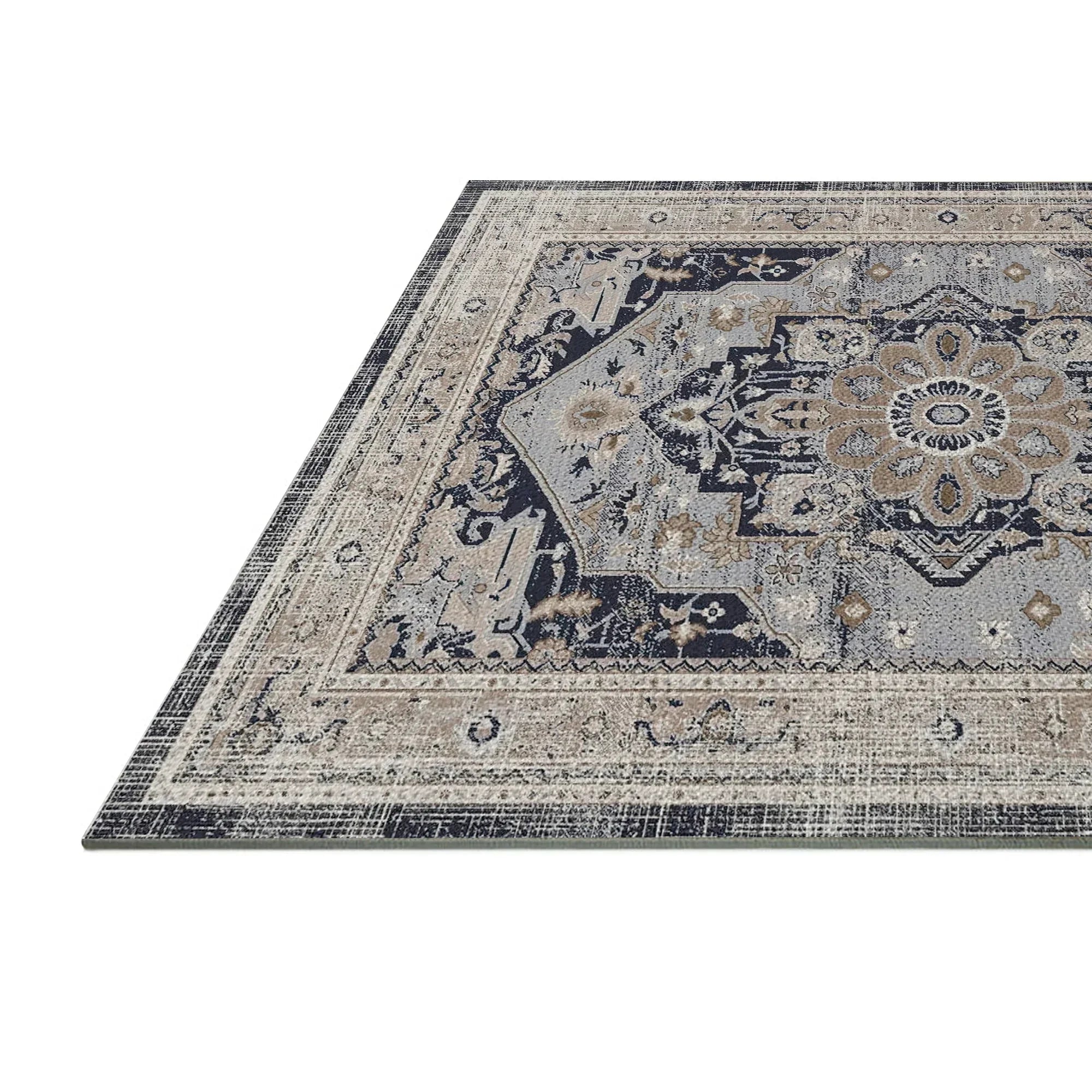 7ft x 5ft Vintage Indoor Non-Slip Washable Large Area Rugs for Bedroom Living Room