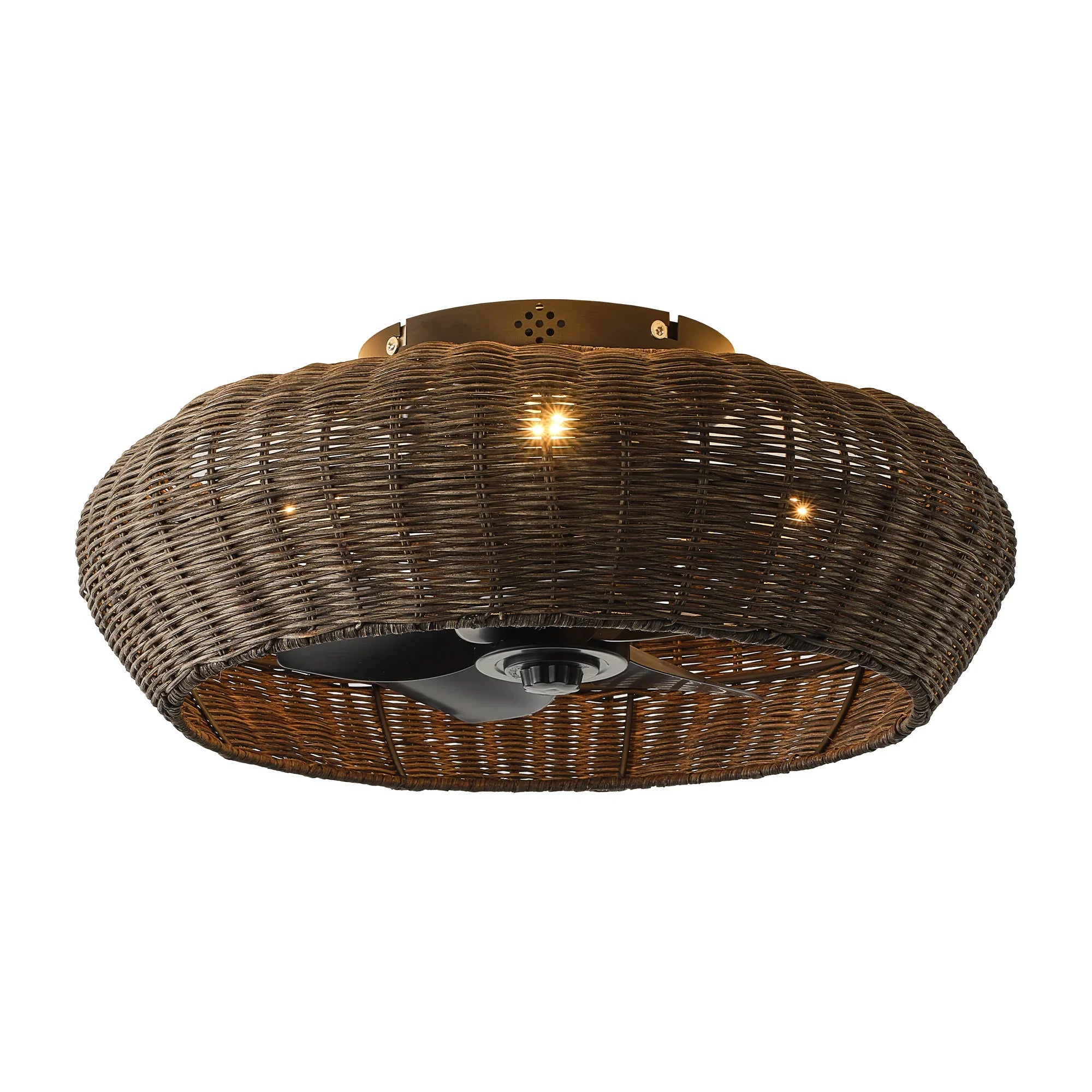 20" Rachel Bohemian Flush Mount Ceiling Fan with Light
