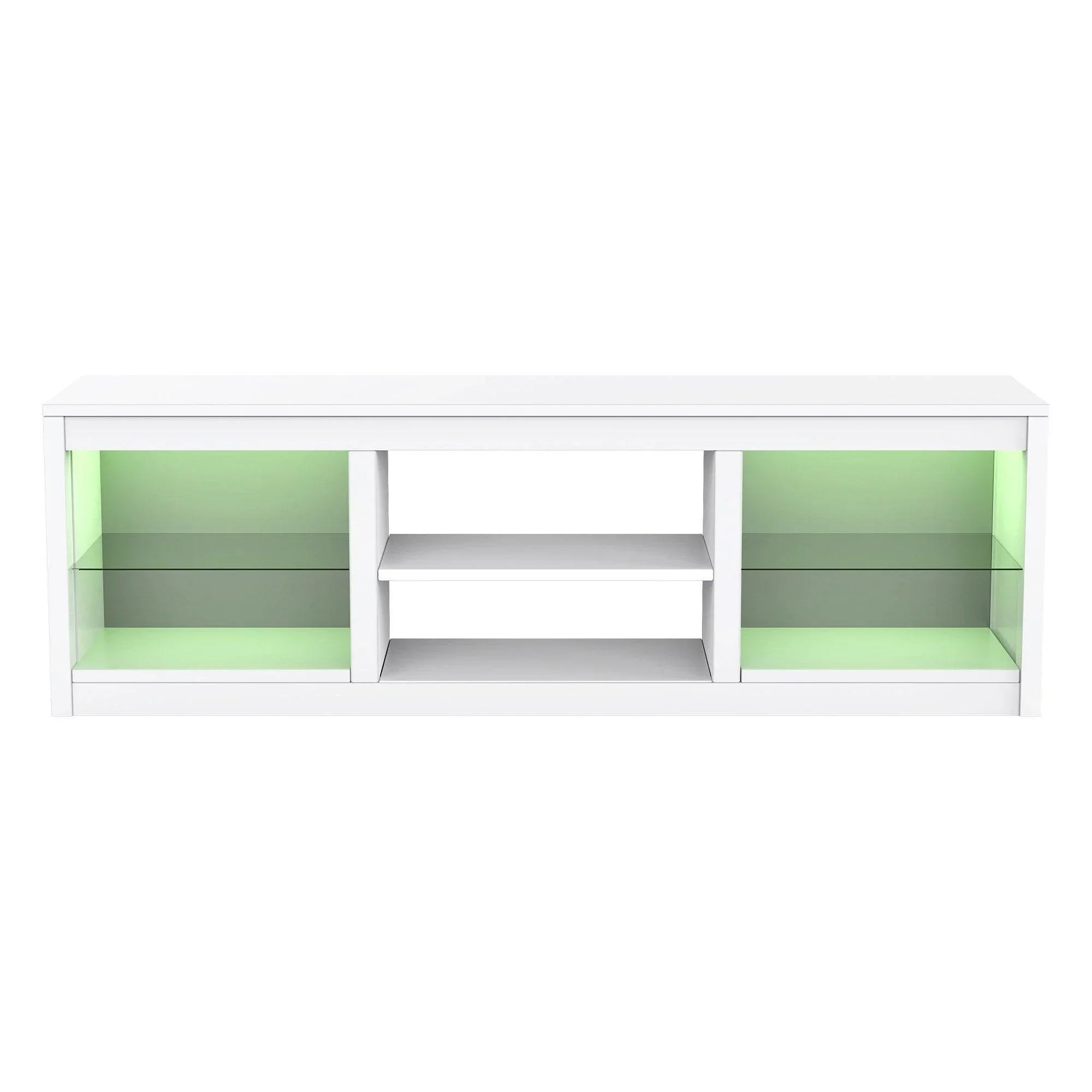 Modern 66" LED TV Stand with 23" Insert Electric Fireplace for Living Room