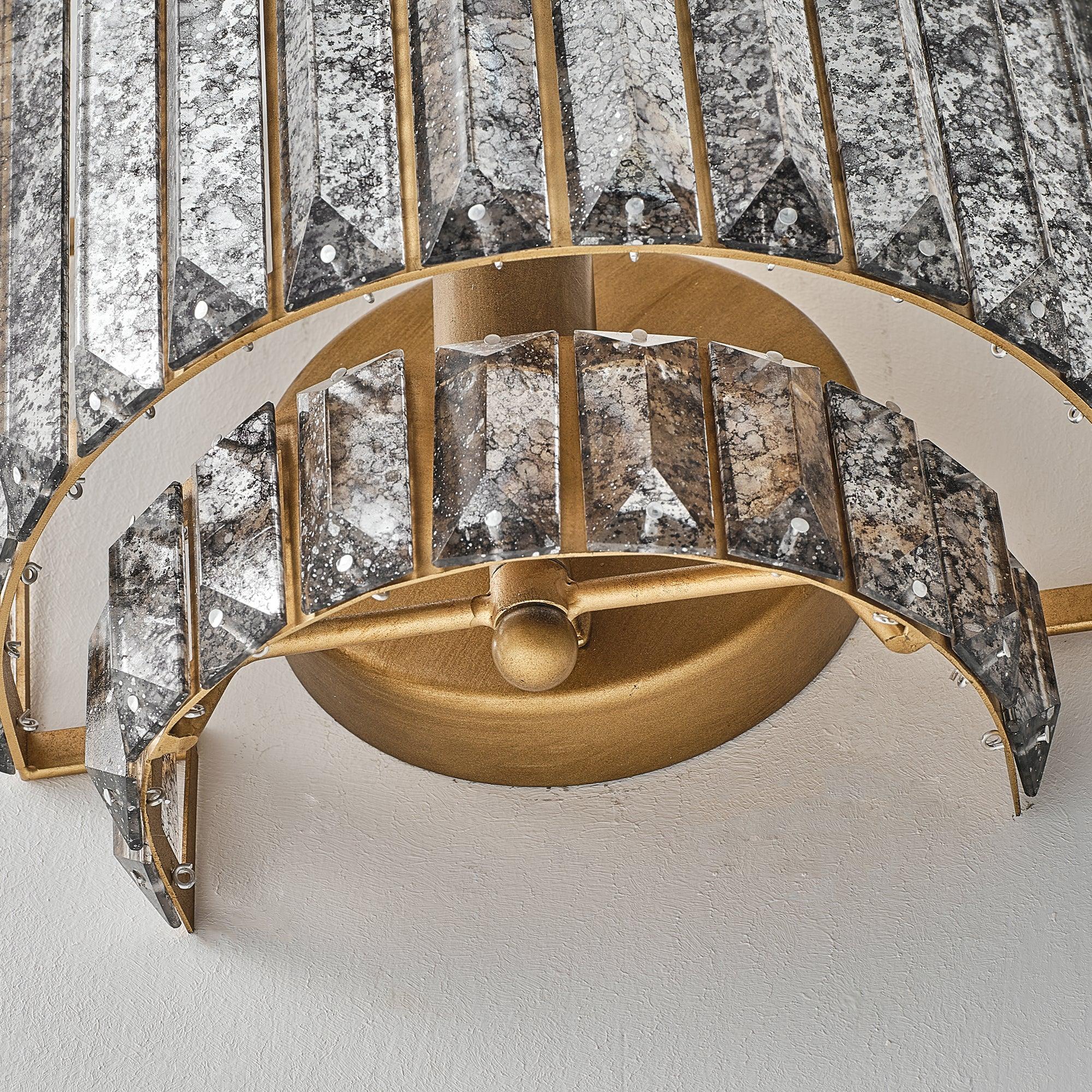 Rodney 1-Light Golden Crystal Wall Sconce Lighting