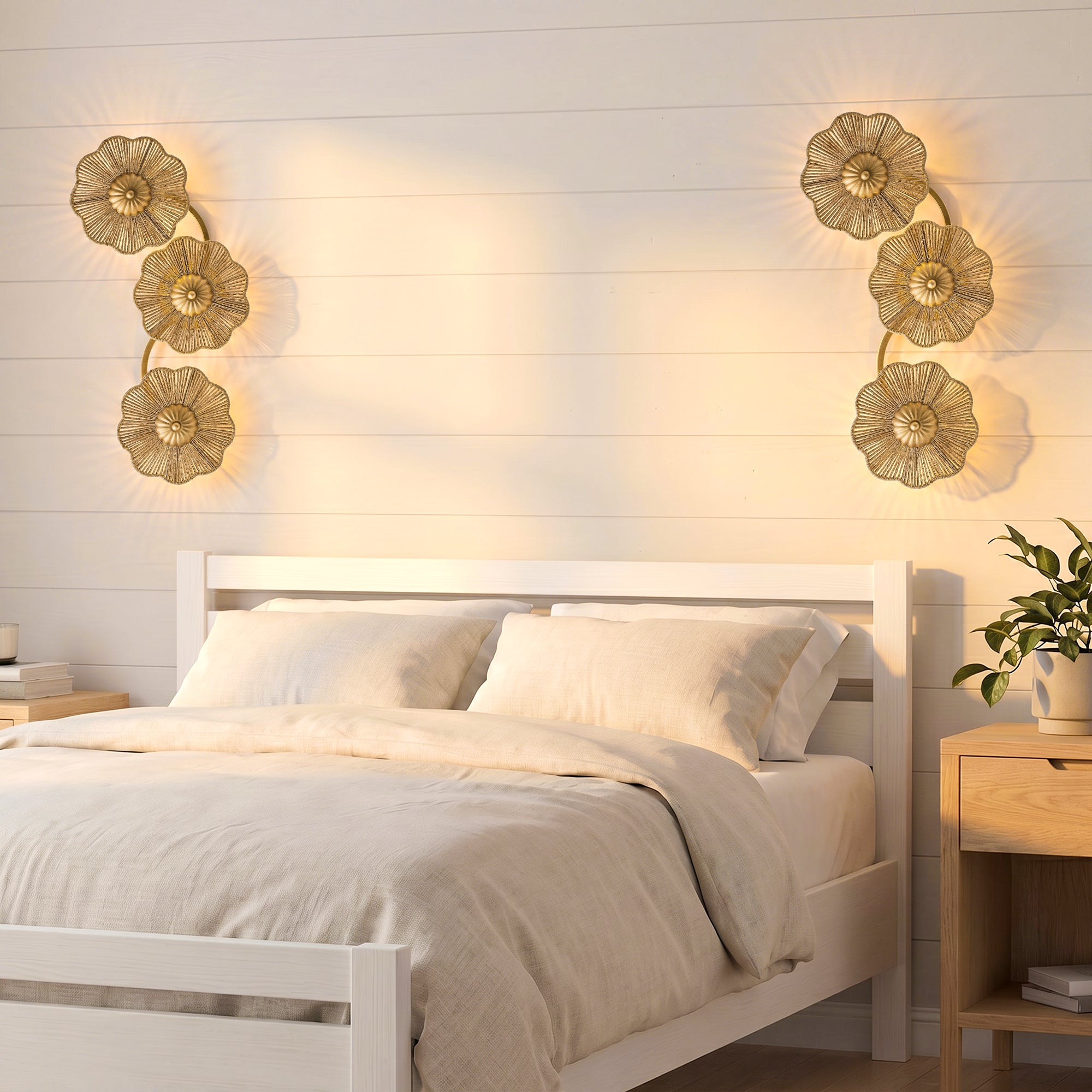 Amos 3-Light Bohemian Golden Wall Sconce Lighting