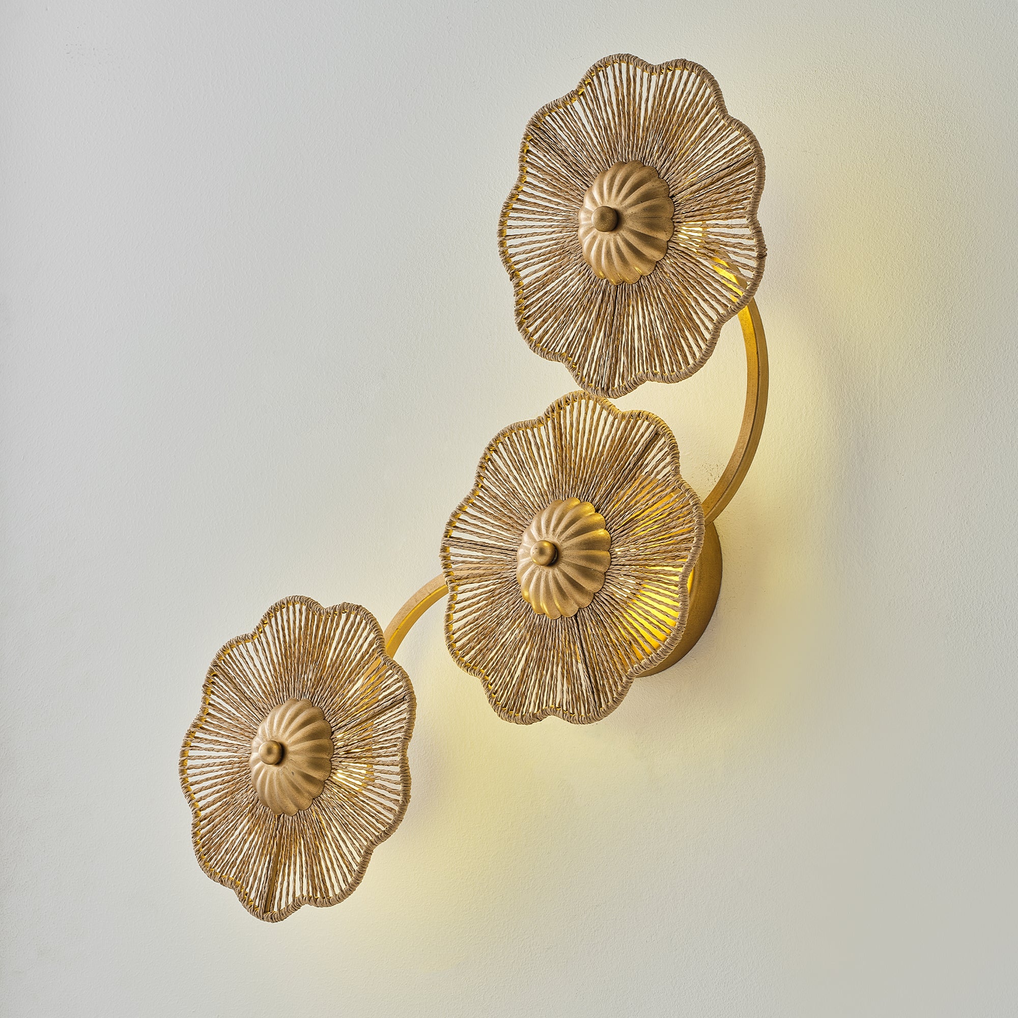 Amos 3-Light Bohemian Golden Wall Sconce Lighting