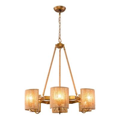 6-Light Farmhouse Bedroom Island Pendant Lighting