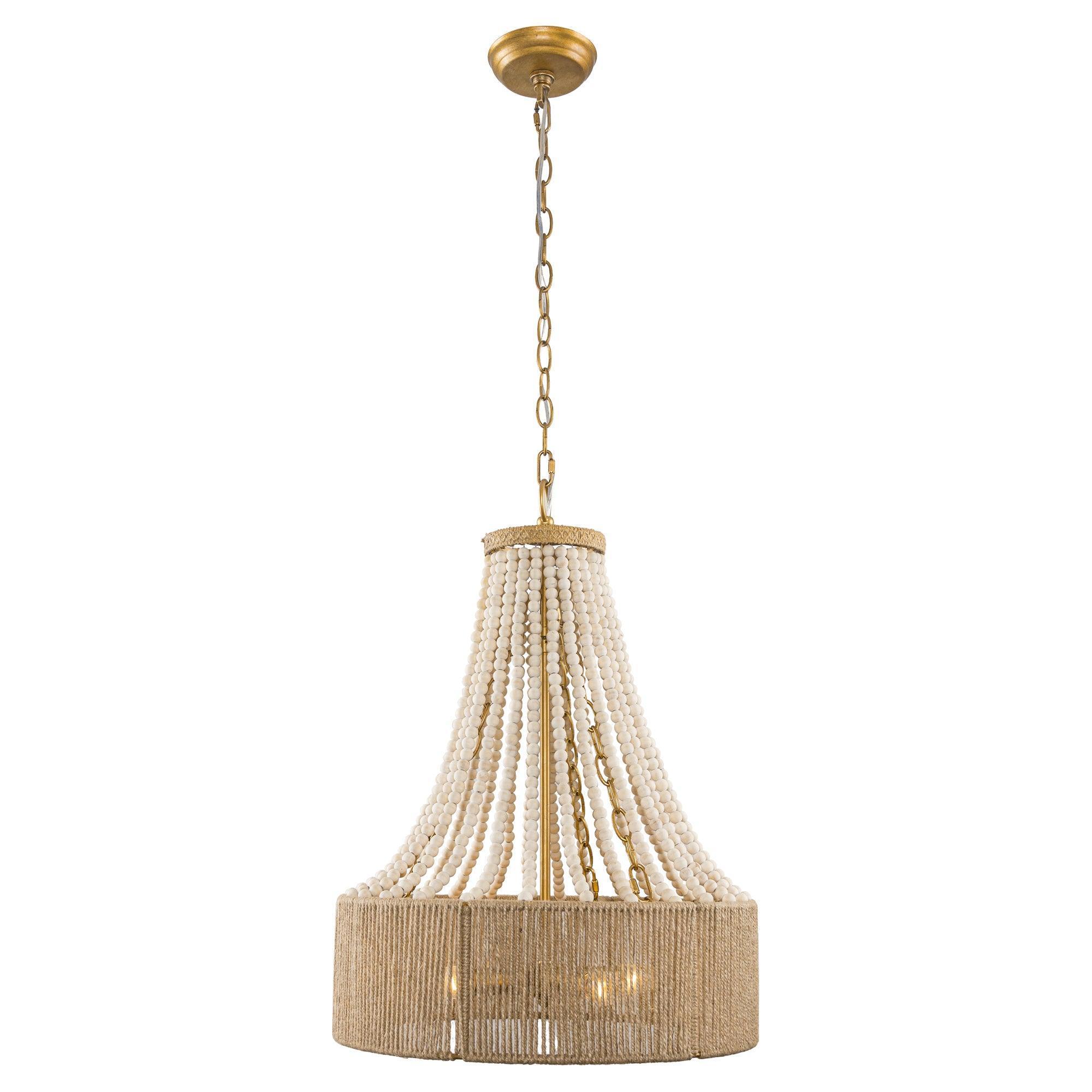 4-Light Golden Bohemian Dry Rated Chandelier